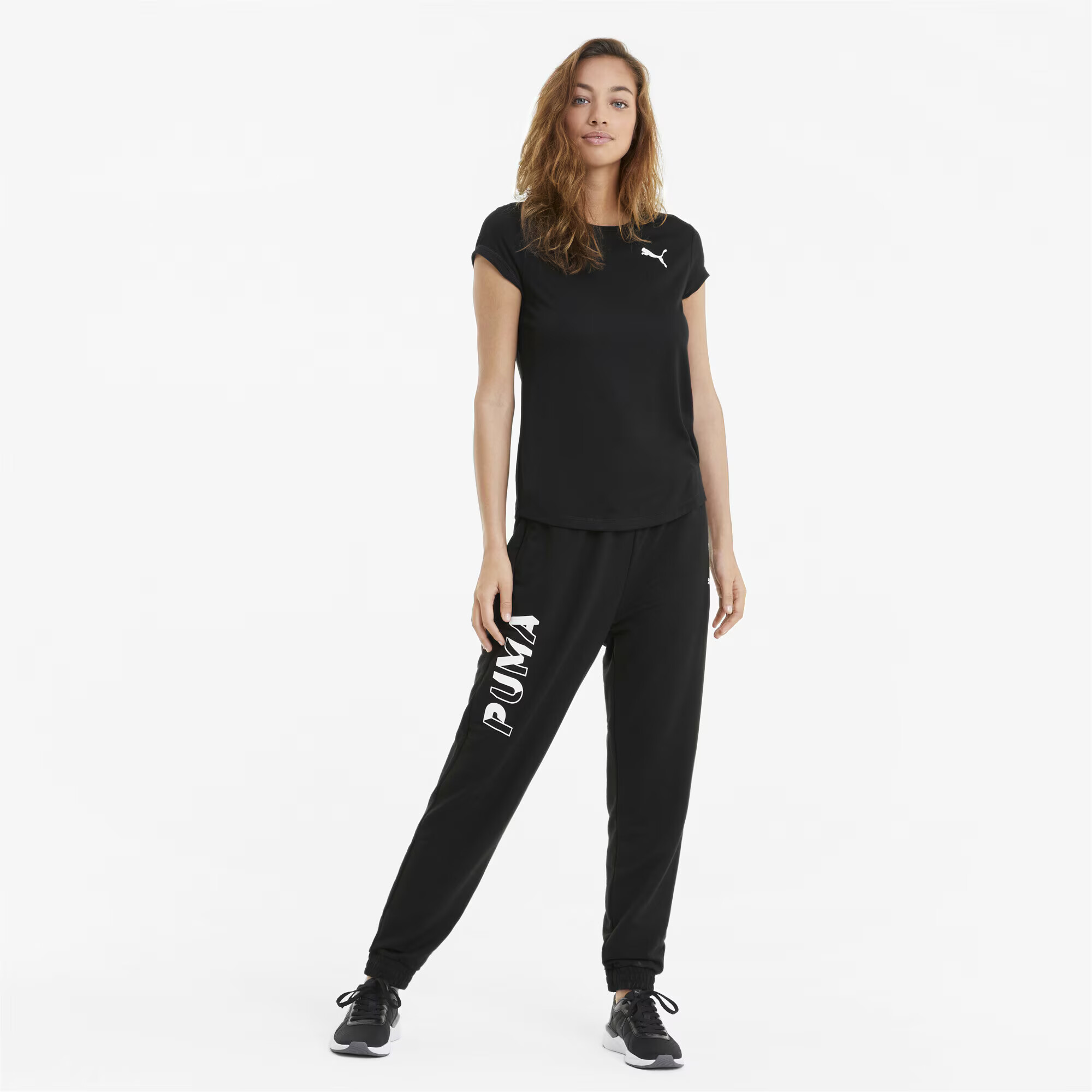 PUMA Tricou funcțional negru / alb - Pled.ro