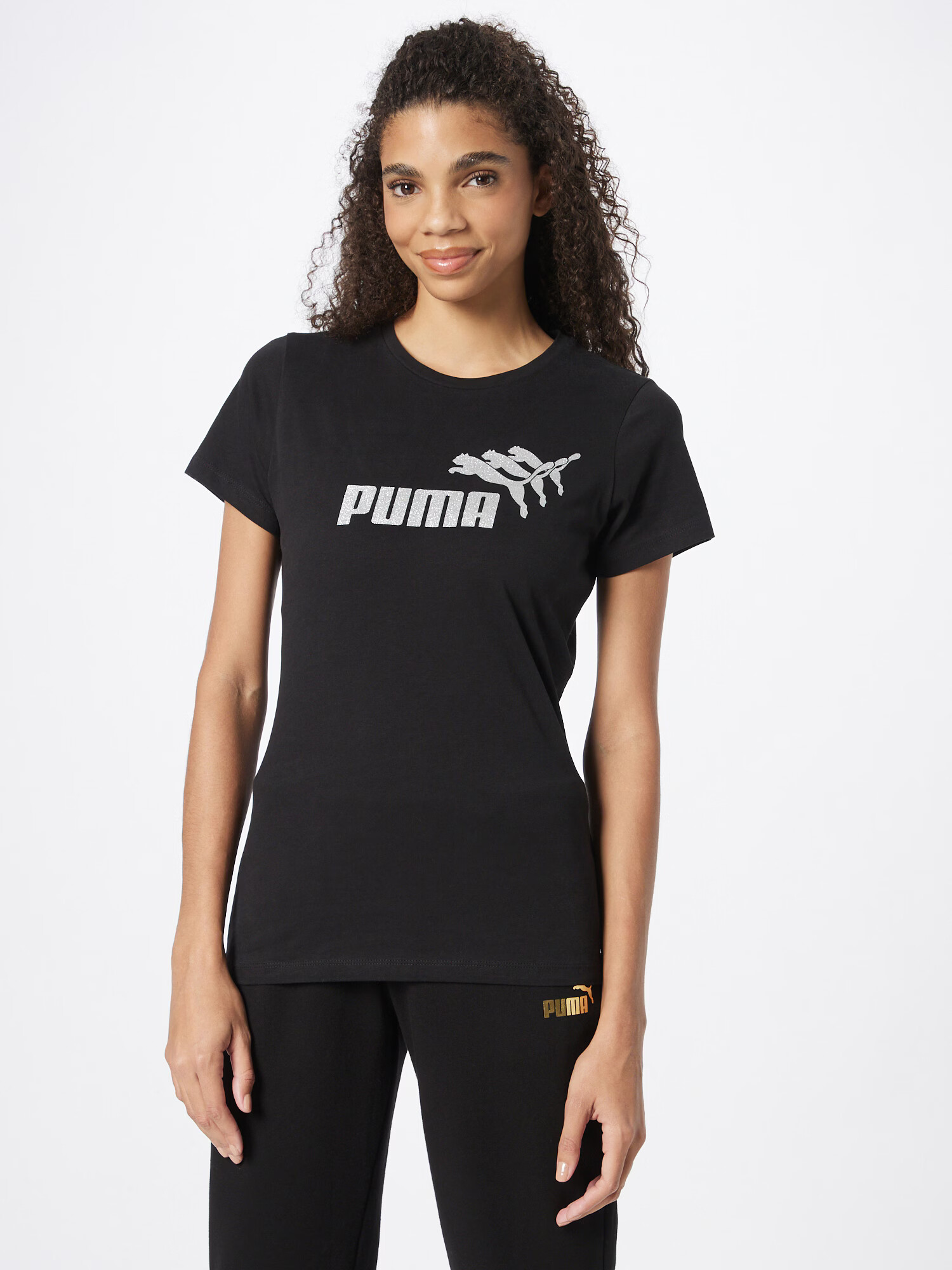 PUMA Tricou funcțional negru / argintiu - Pled.ro