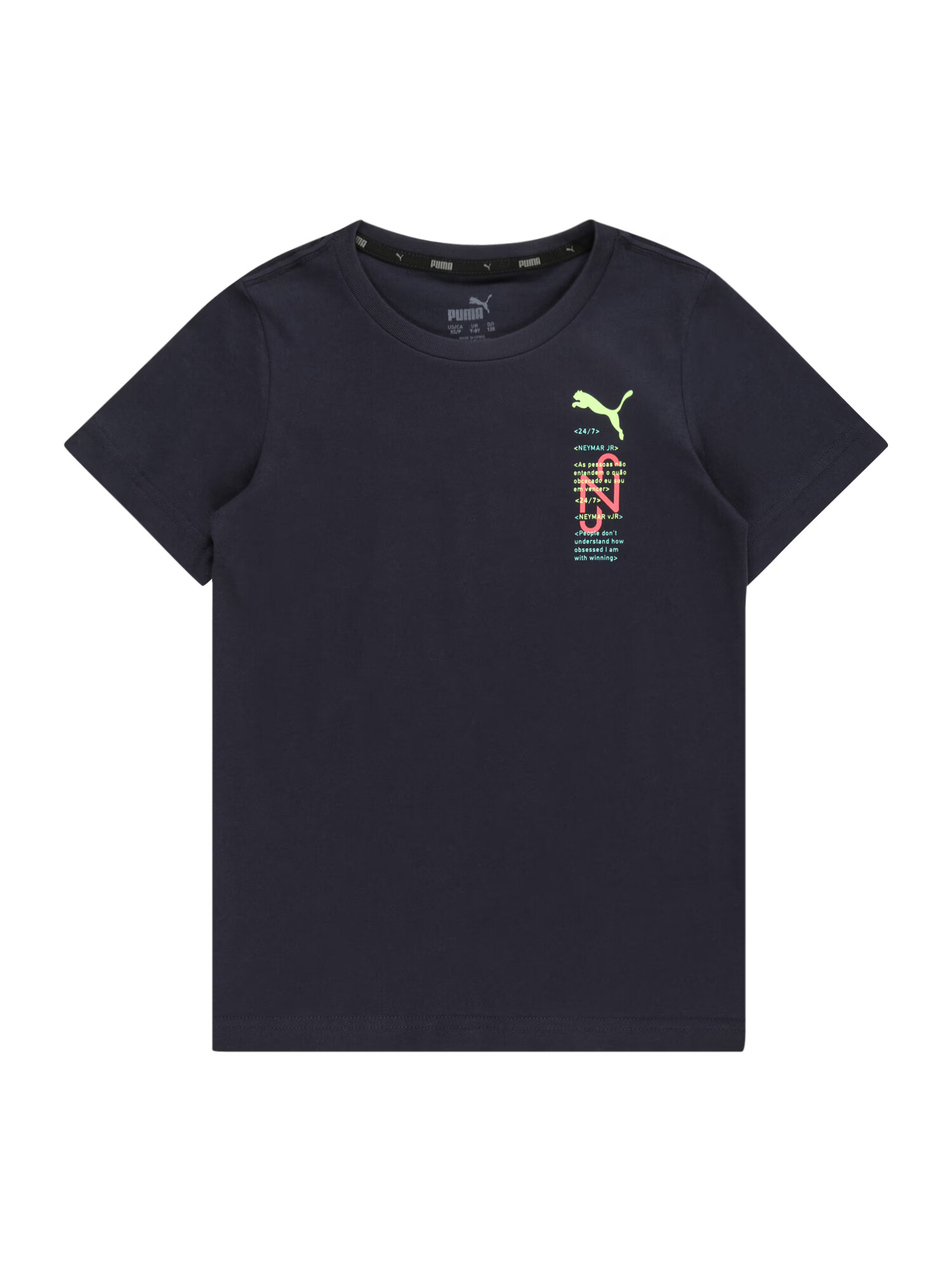 PUMA Tricou funcțional 'Neymar' bleumarin / azuriu / verde deschis / roși aprins - Pled.ro