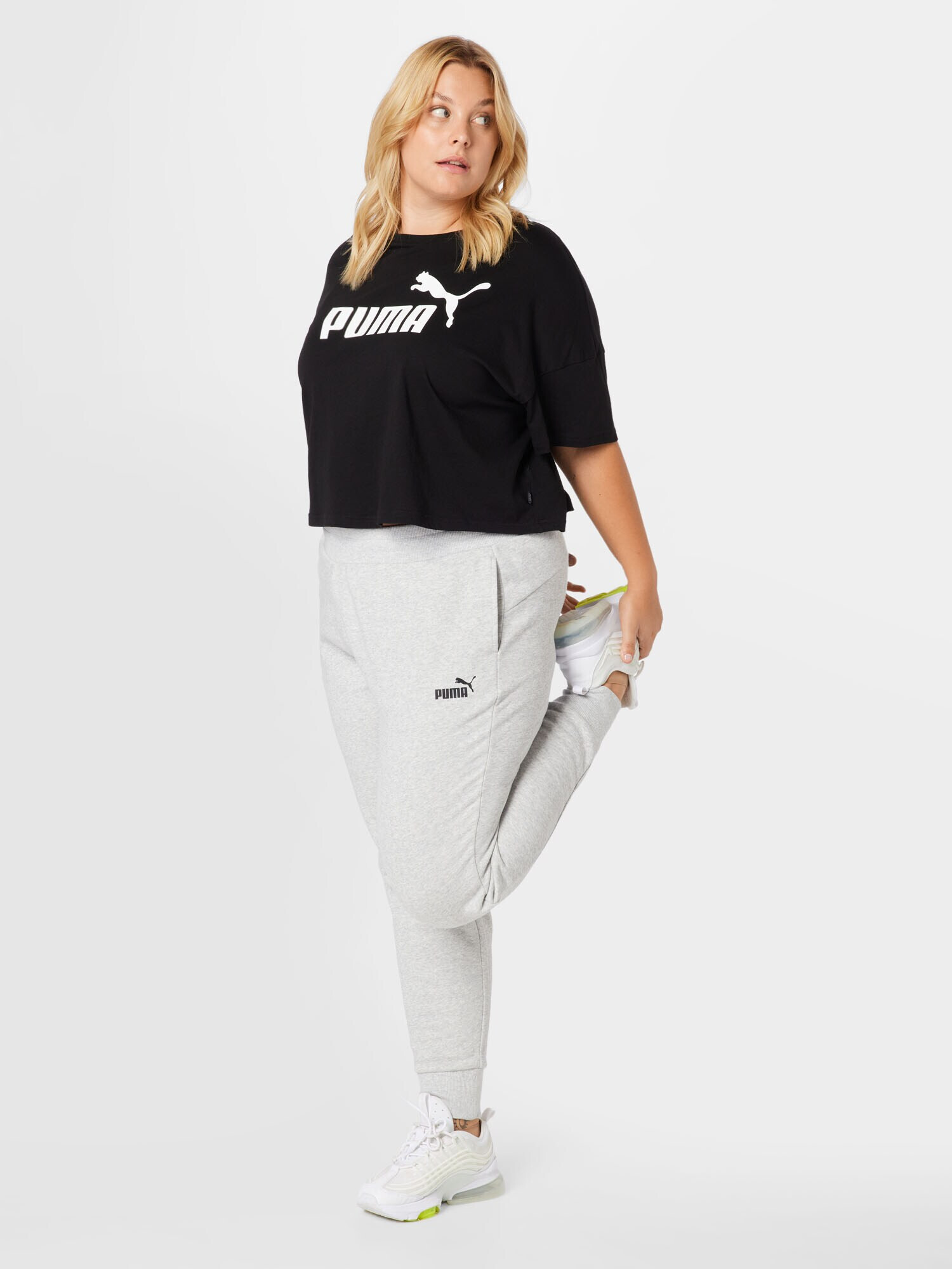 PUMA Tricou funcțional 'Plus' negru / alb - Pled.ro