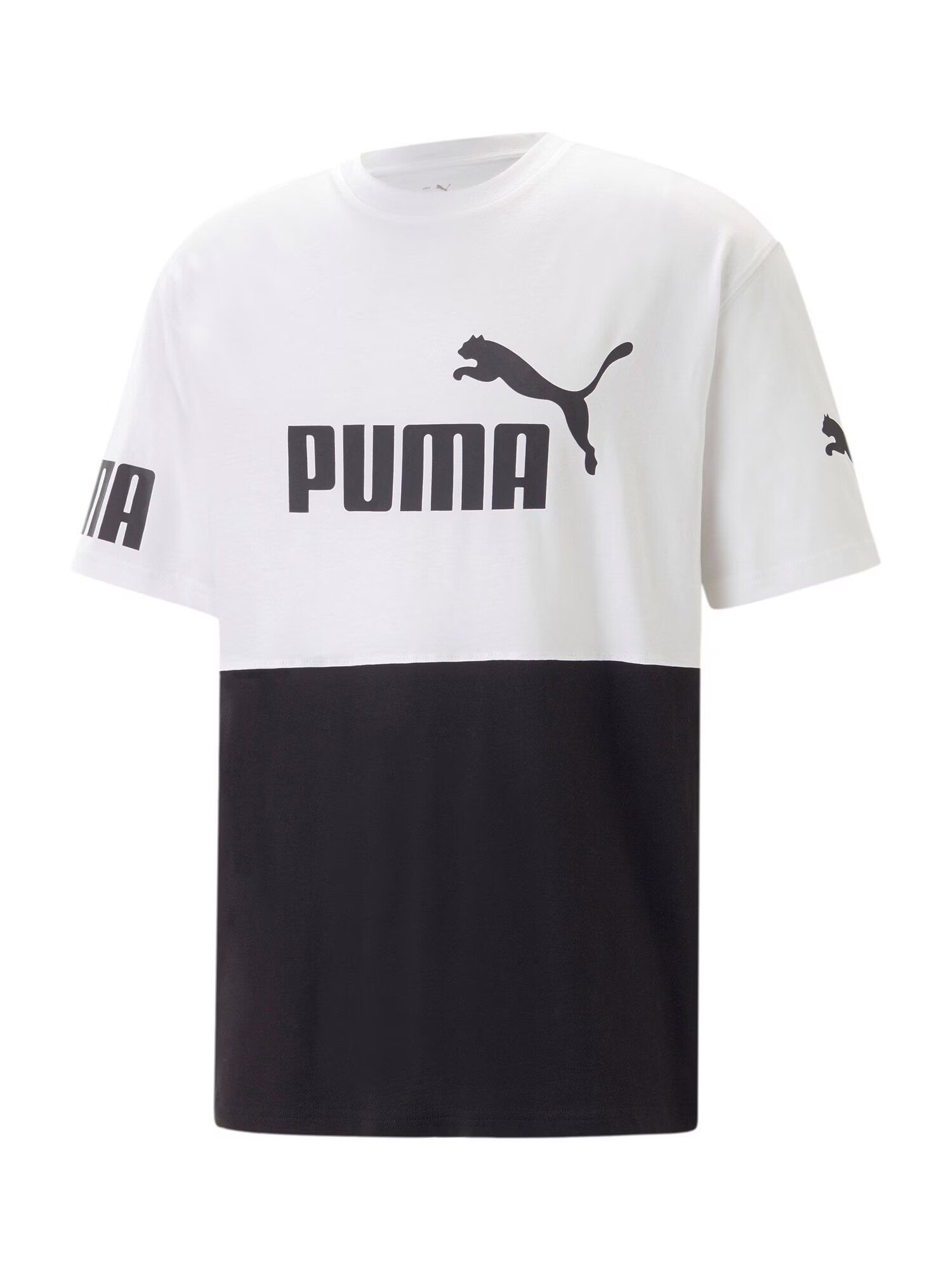 PUMA Tricou 'POWER' negru / alb murdar - Pled.ro