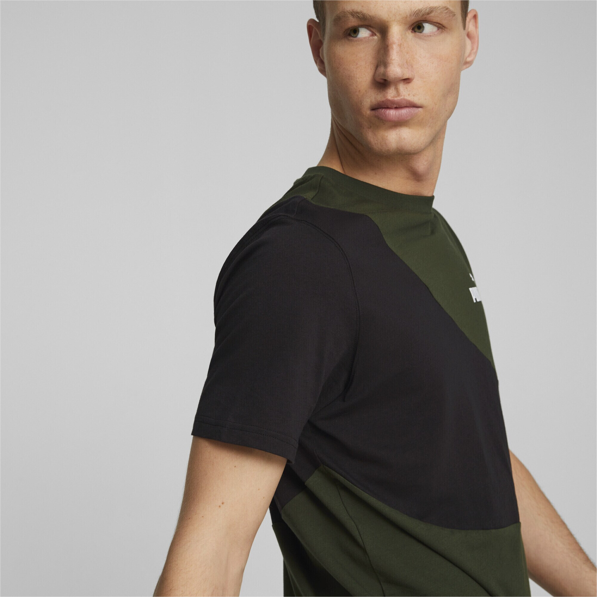 PUMA Tricou funcțional 'POWER' verde închis / negru / alb - Pled.ro