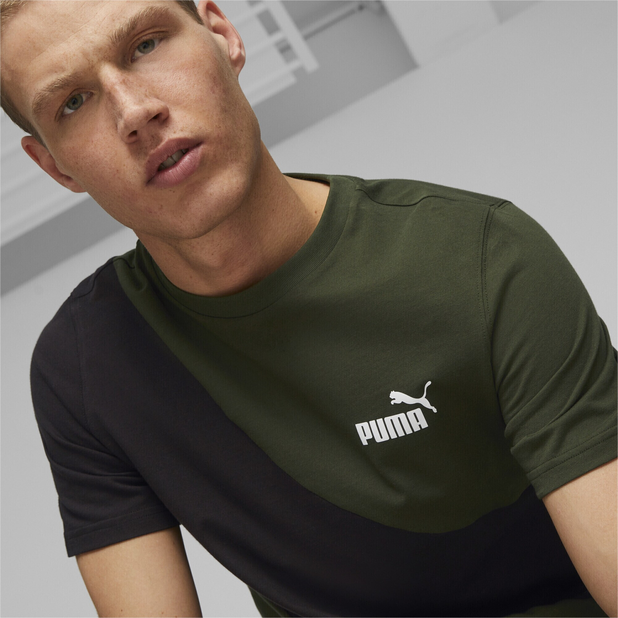 PUMA Tricou funcțional 'POWER' verde închis / negru / alb - Pled.ro