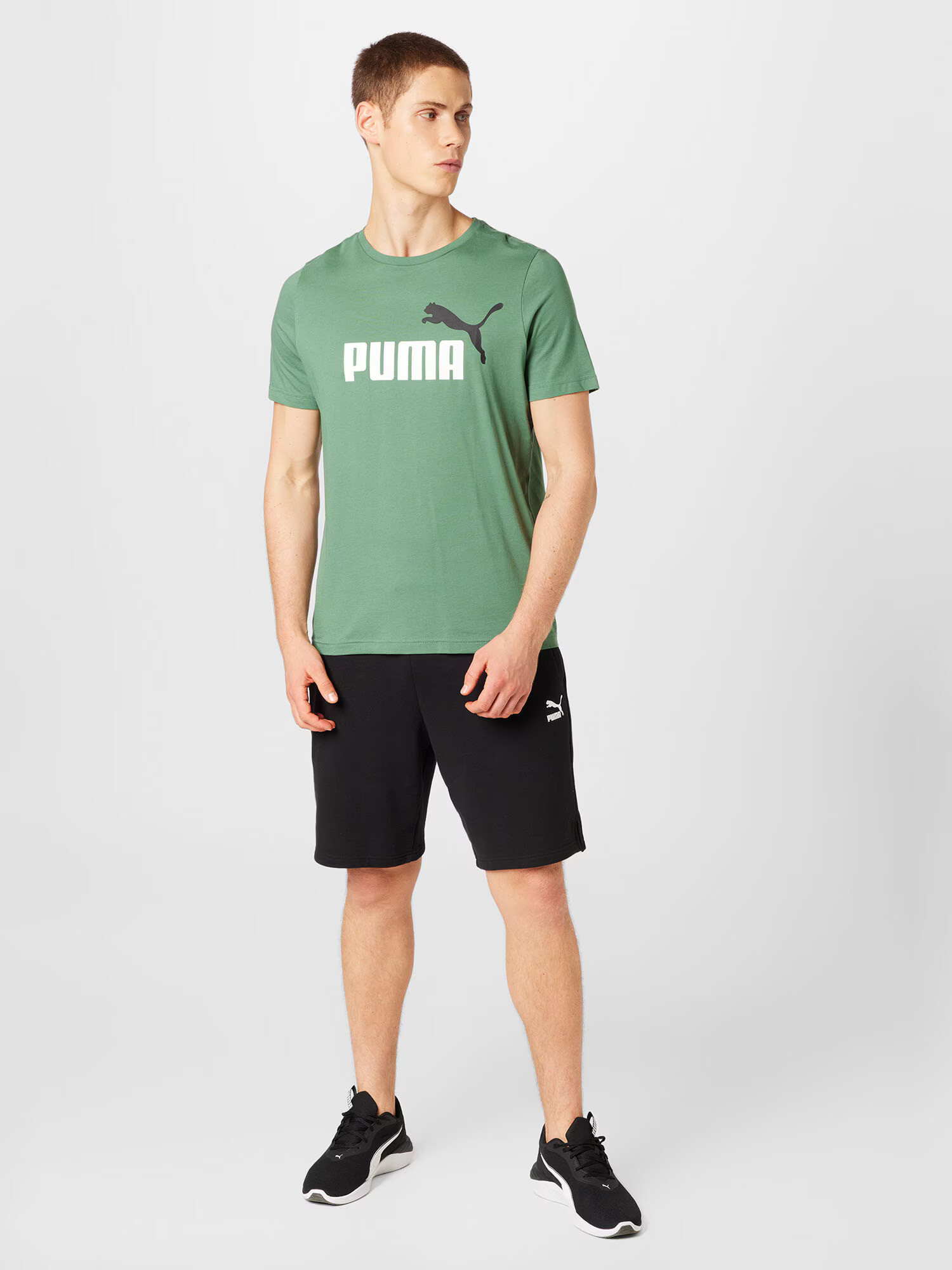 PUMA Tricou funcțional verde / negru / alb - Pled.ro