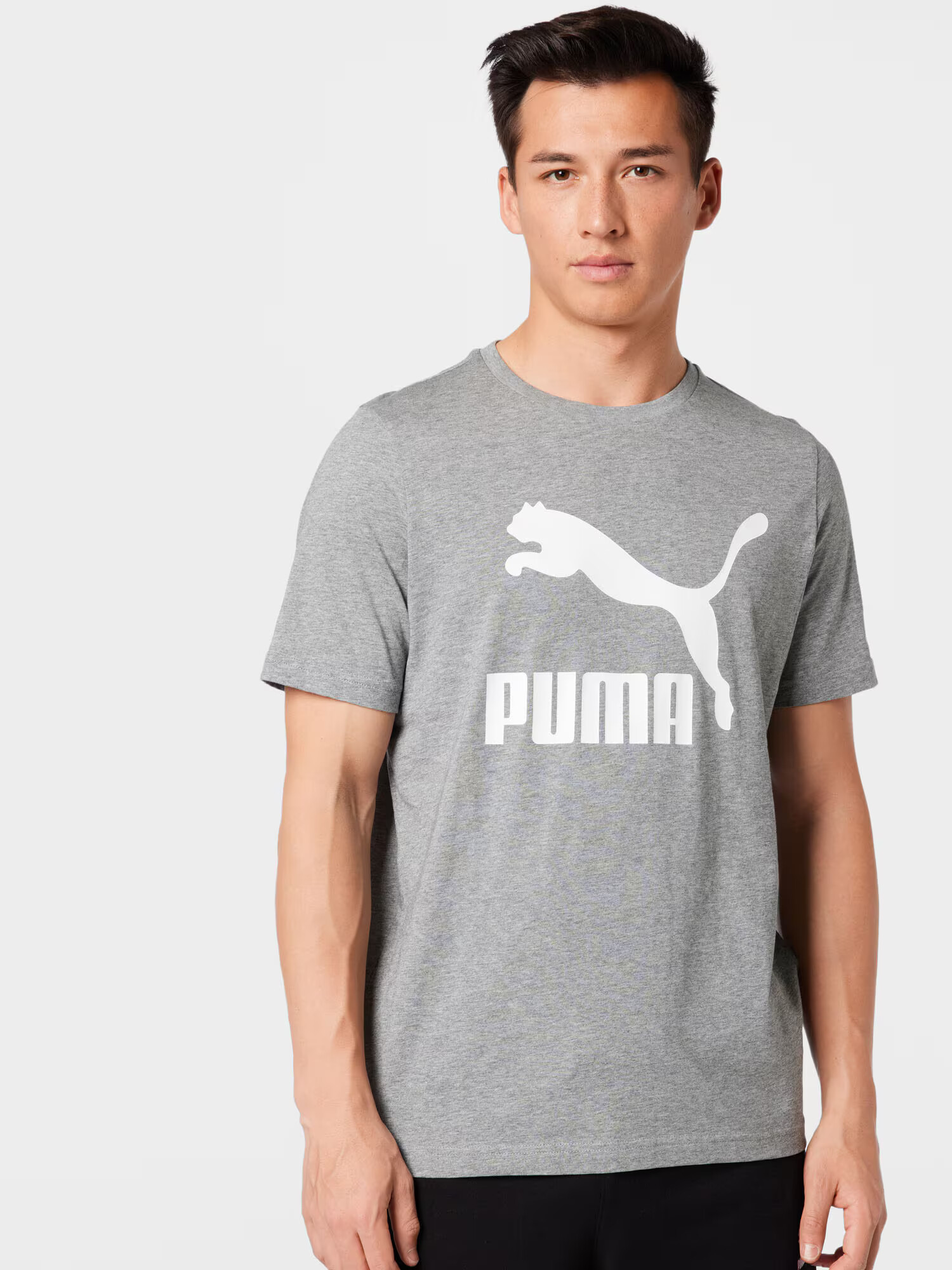 PUMA Tricou gri amestecat / alb - Pled.ro