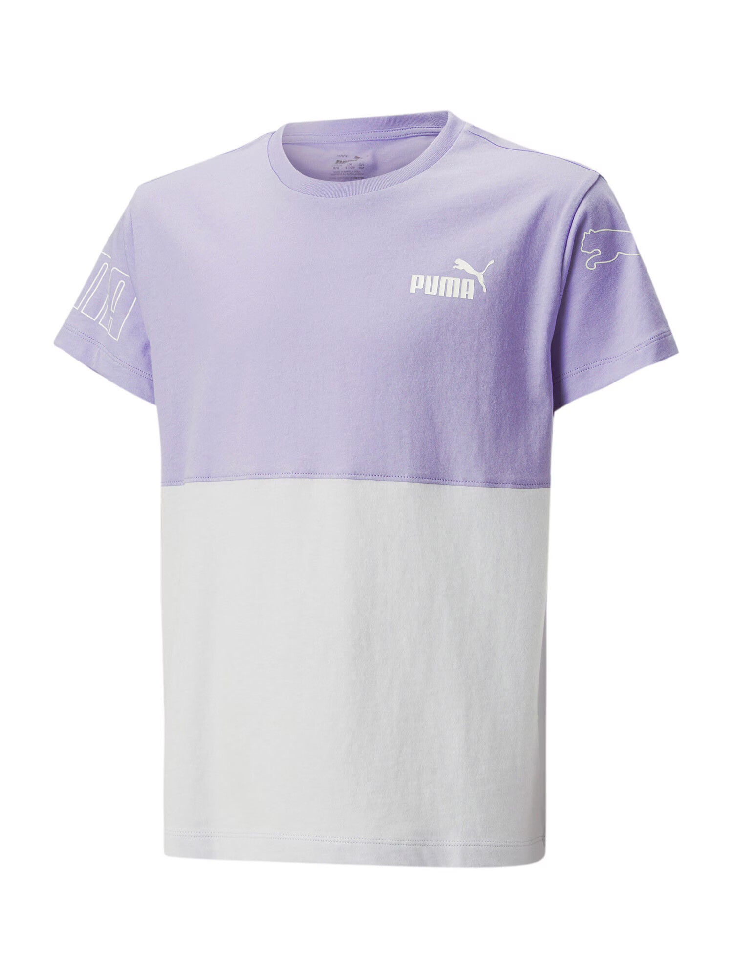 PUMA Tricou gri deschis / mov deschis / alb - Pled.ro