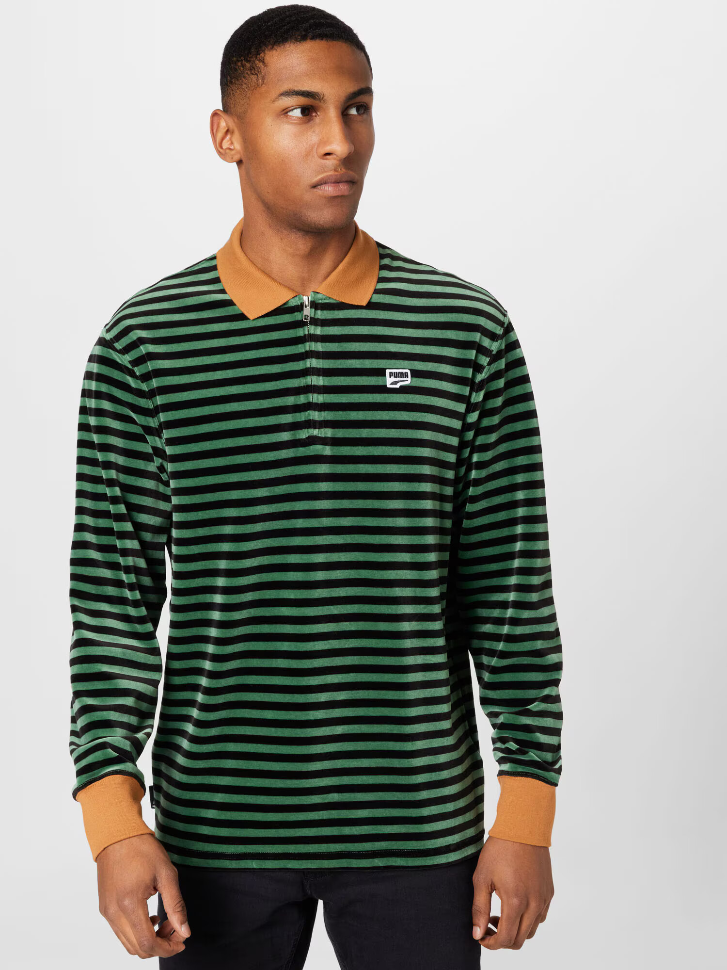 PUMA Tricou maro deschis / verde / negru - Pled.ro