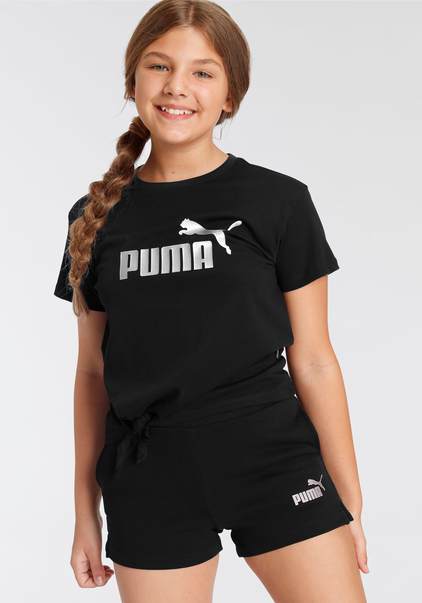 PUMA Tricou negru / alb - Pled.ro