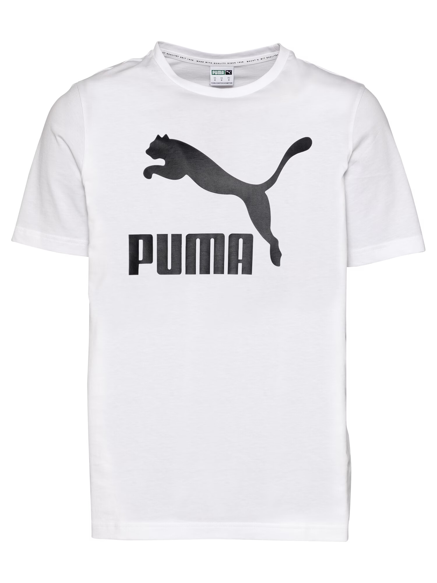 PUMA Tricou 'Classics' negru / alb - Pled.ro