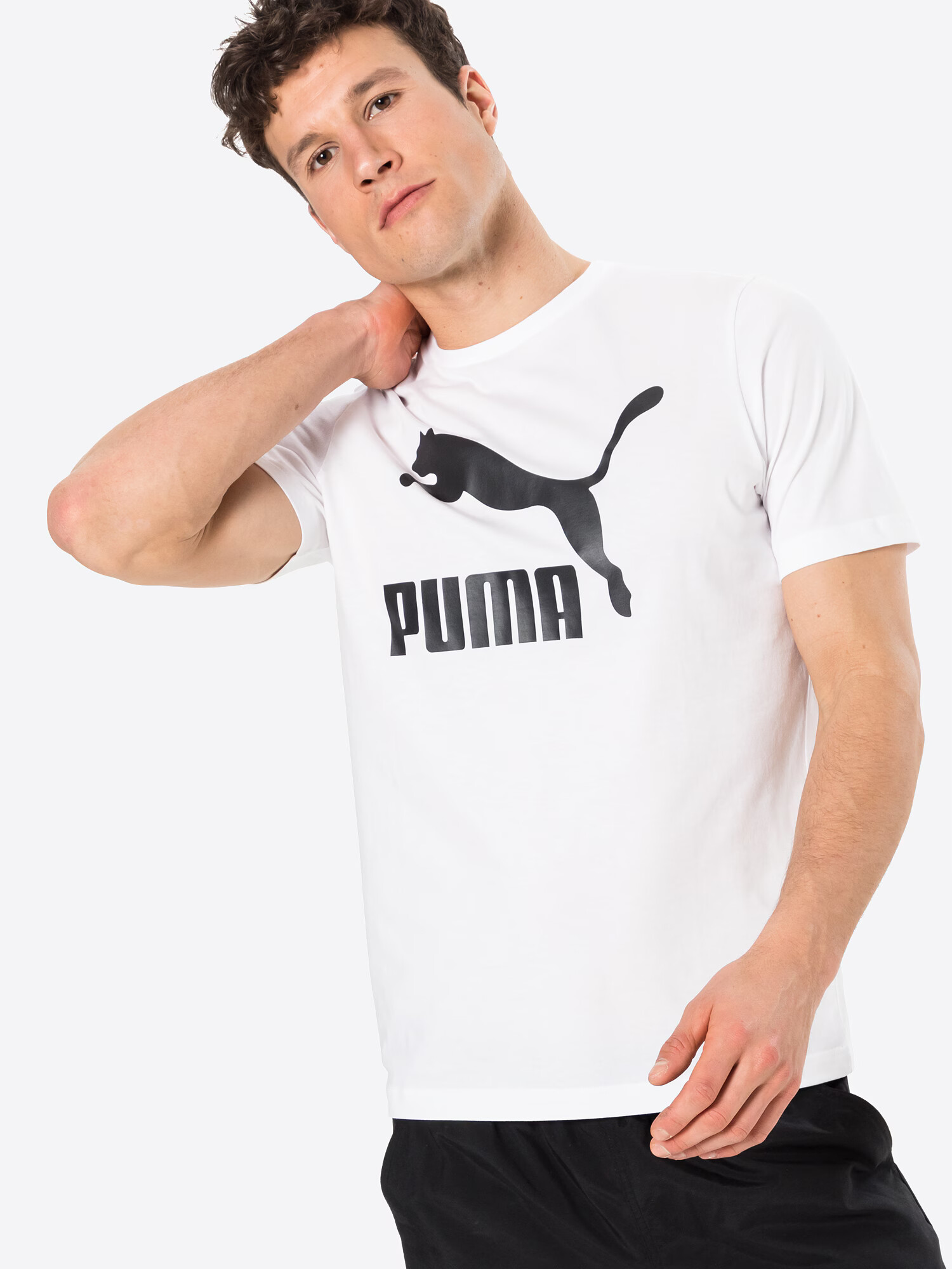 PUMA Tricou 'Classics' negru / alb - Pled.ro