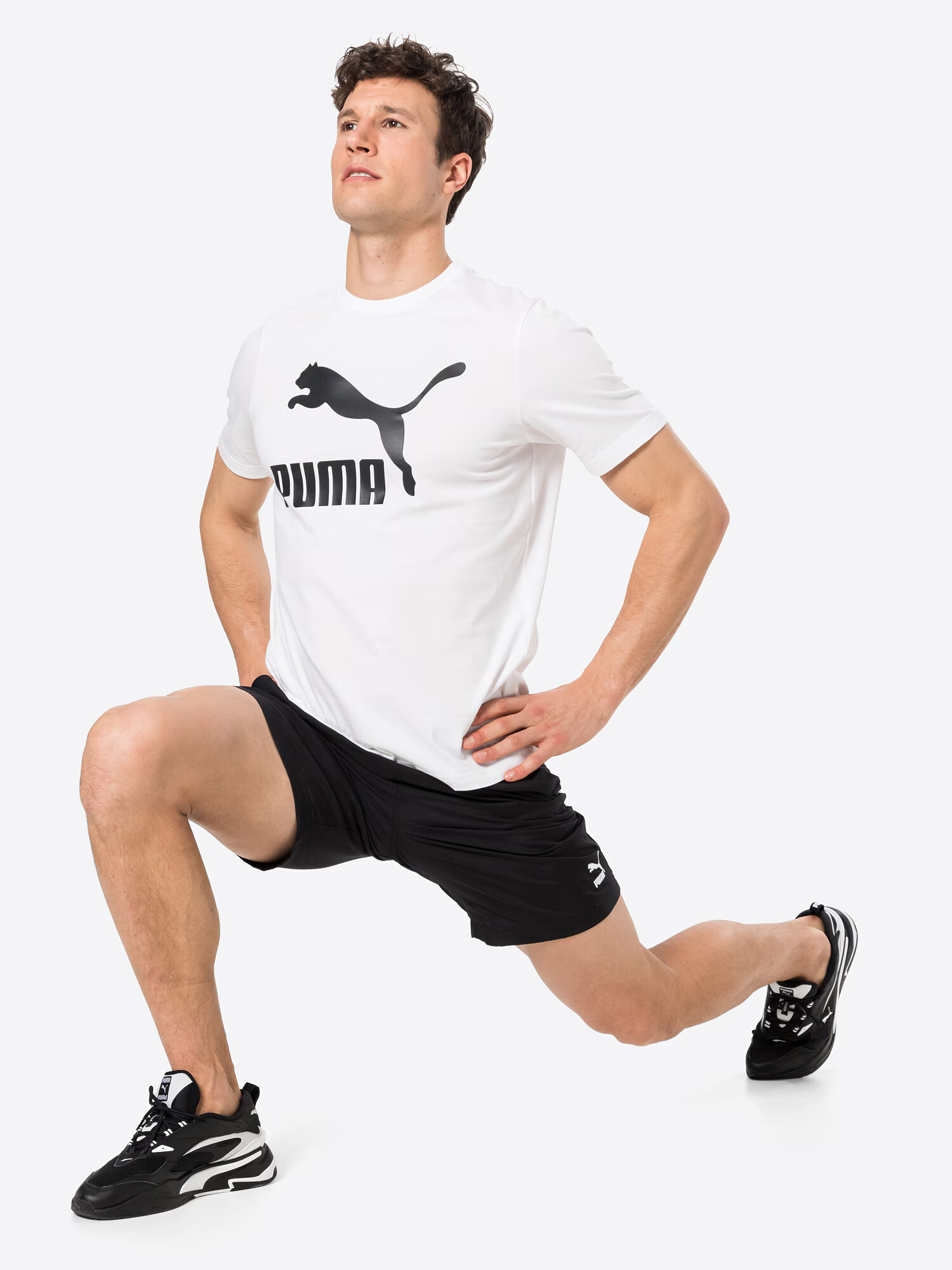 PUMA Tricou 'Classics' negru / alb - Pled.ro