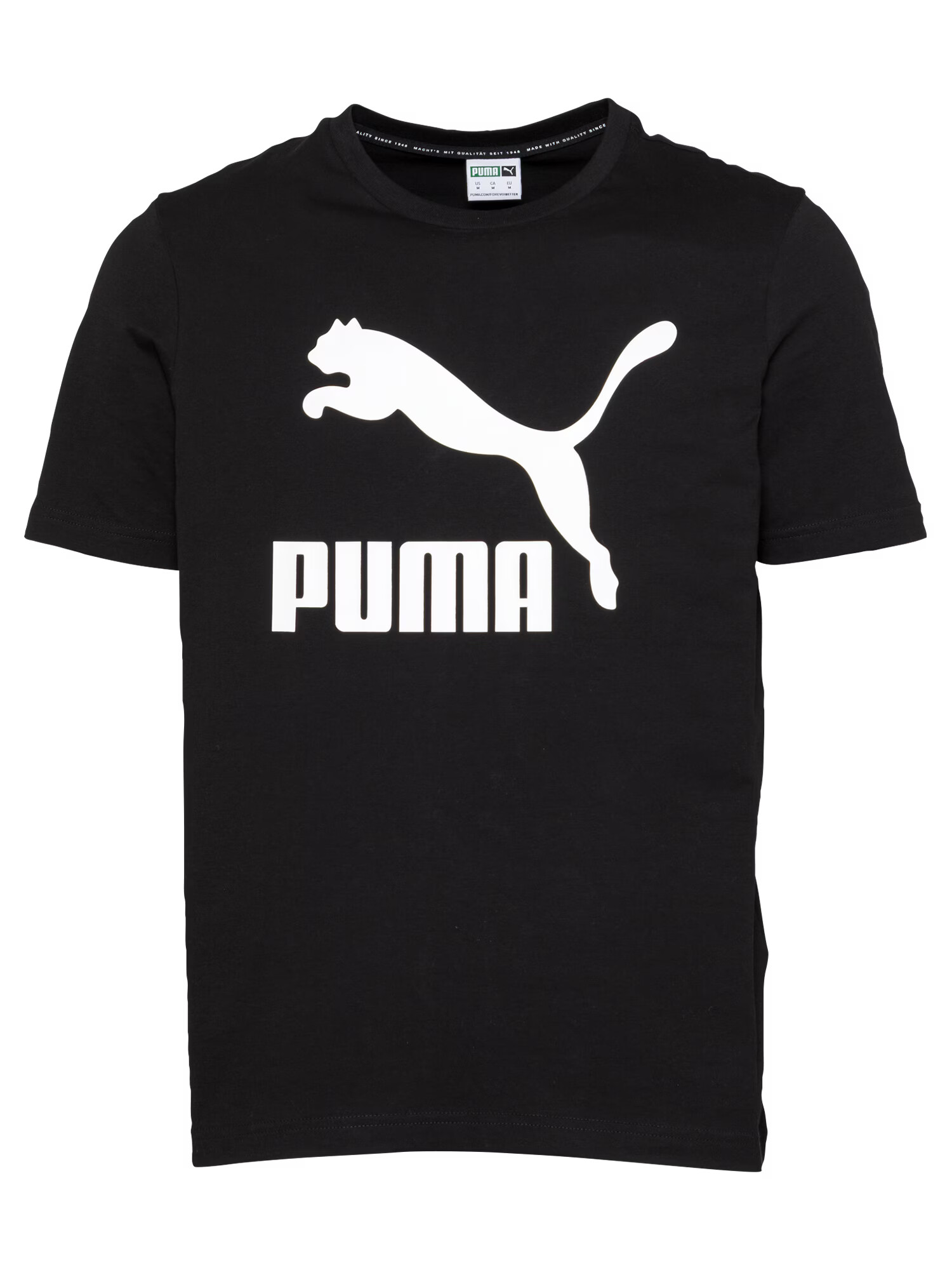 PUMA Tricou 'Classics' negru / alb - Pled.ro