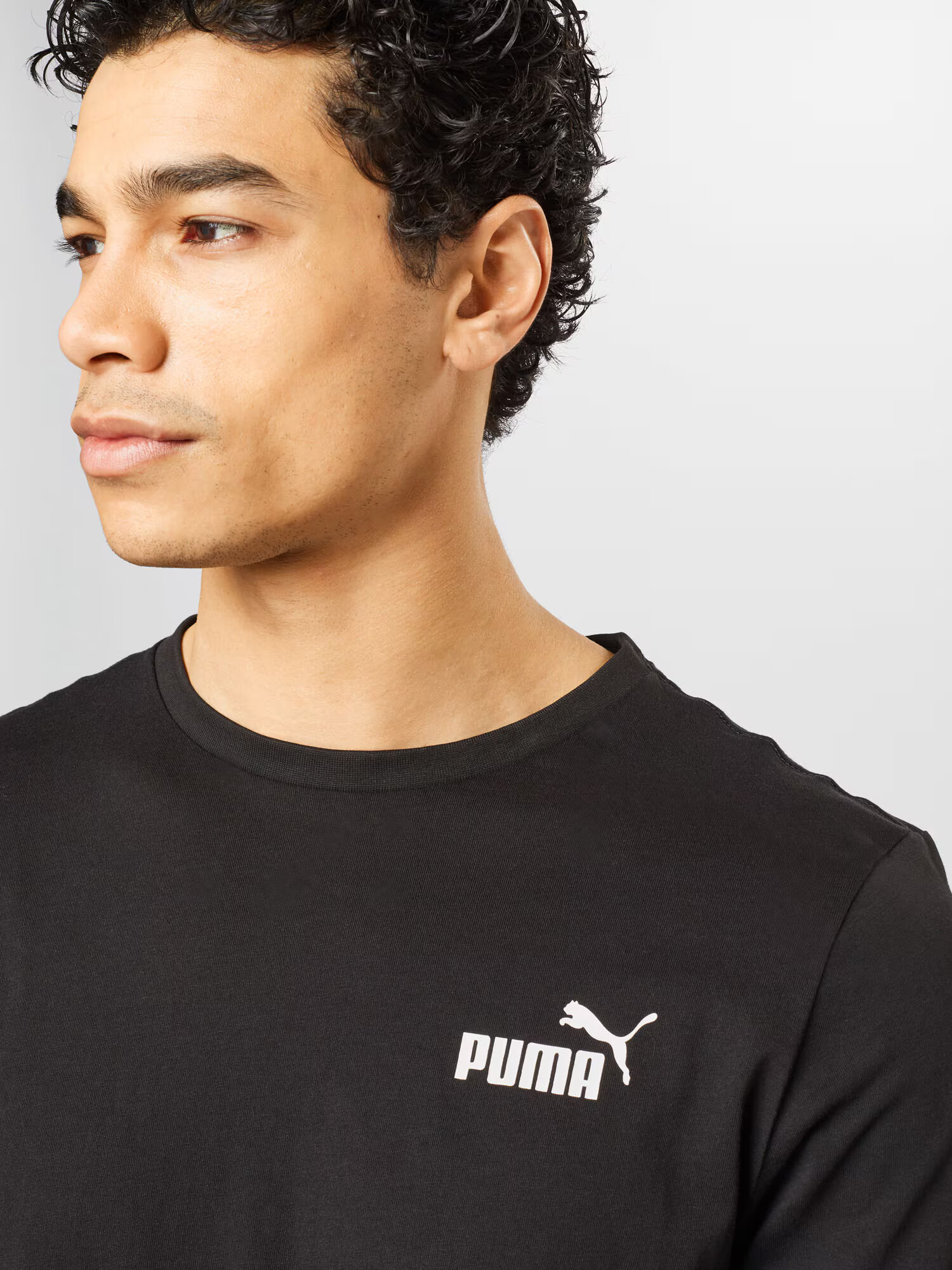 PUMA Tricou negru / alb - Pled.ro