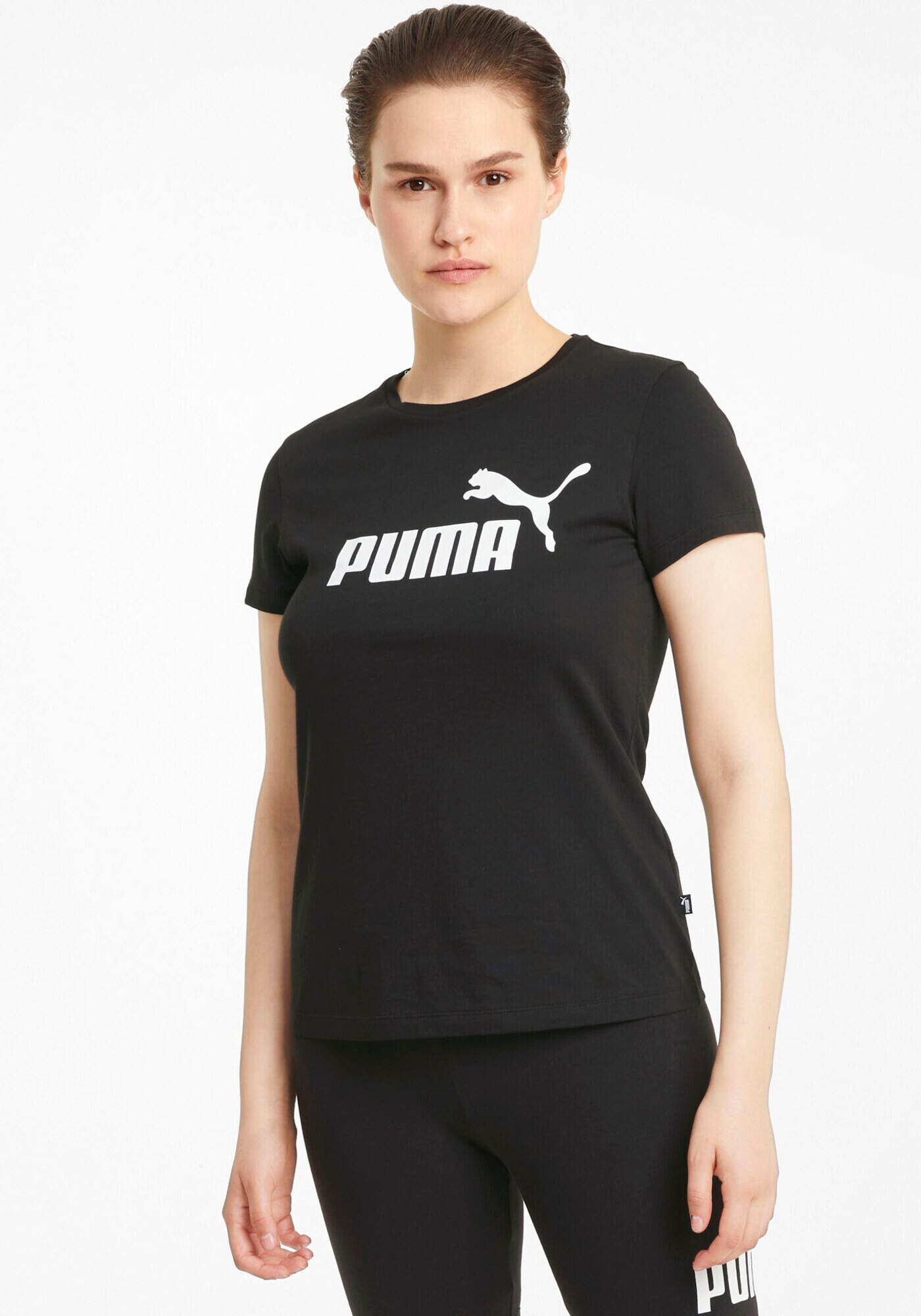 PUMA Tricou funcțional 'Essential' negru / alb - Pled.ro