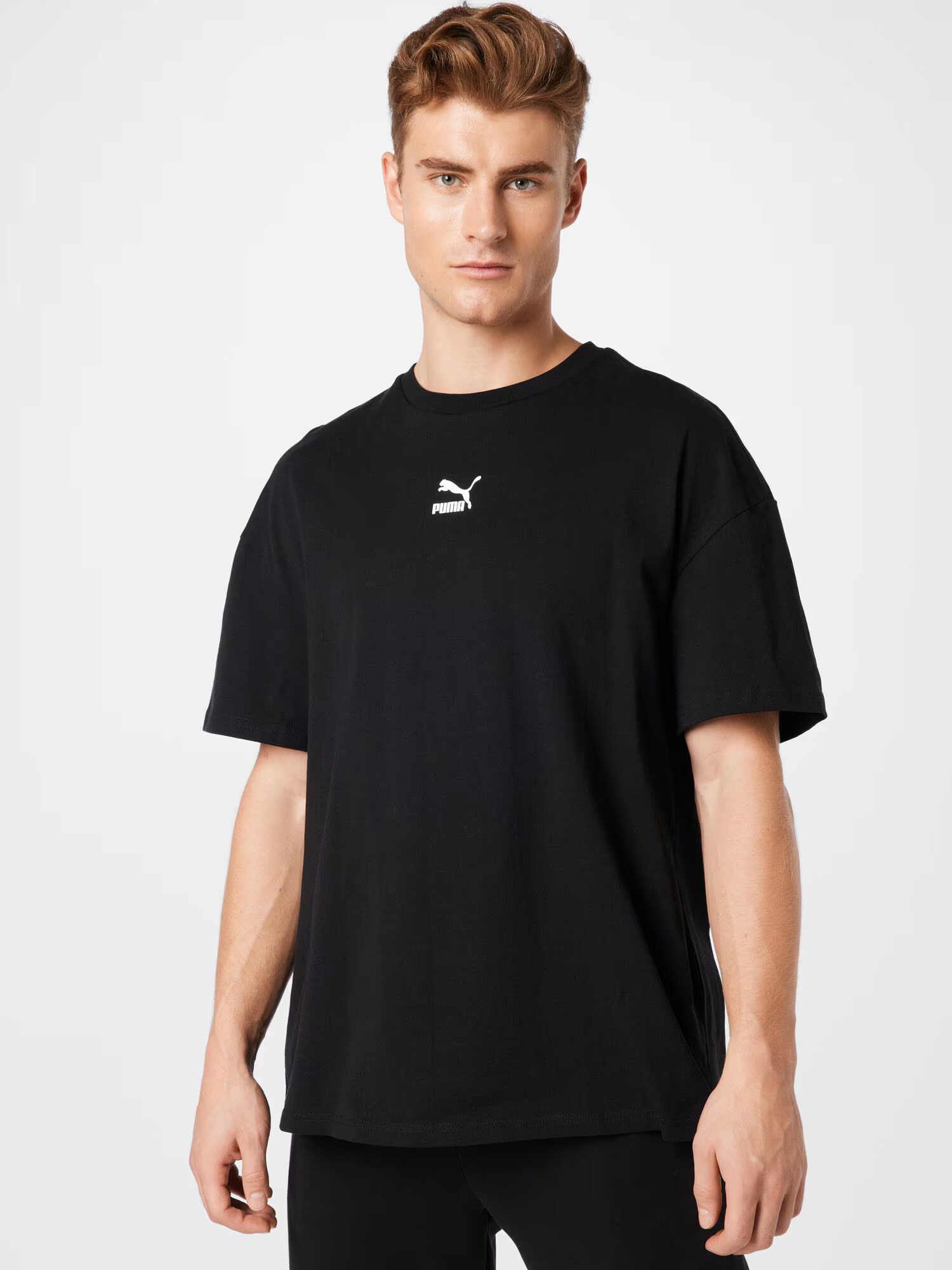 PUMA Tricou negru / alb - Pled.ro