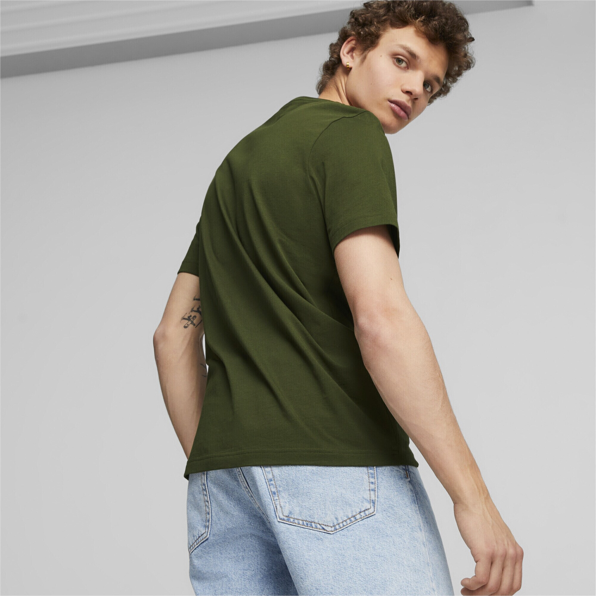 PUMA Tricou 'Essential' verde închis / negru - Pled.ro