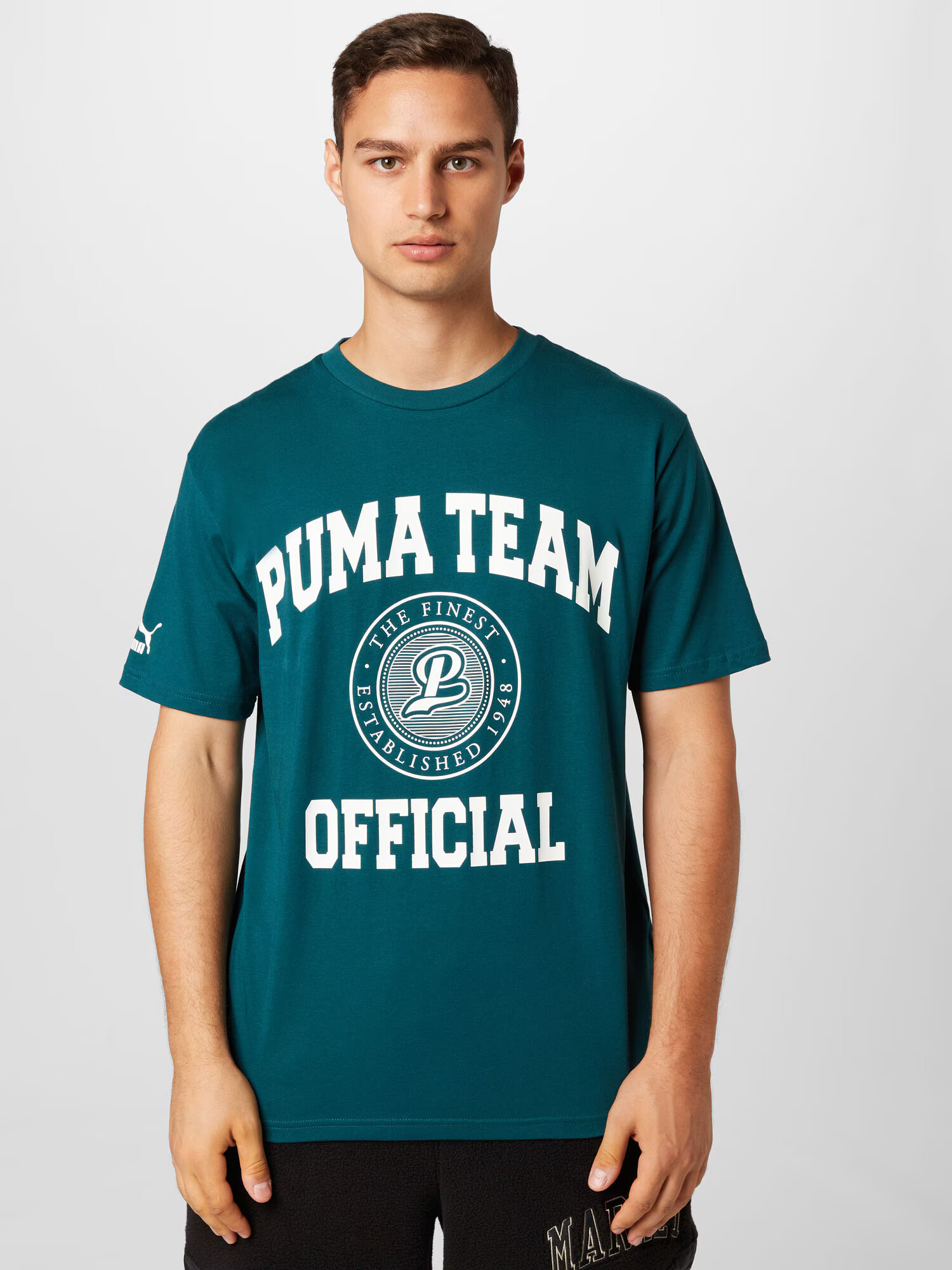 PUMA Tricou verde smarald / alb - Pled.ro