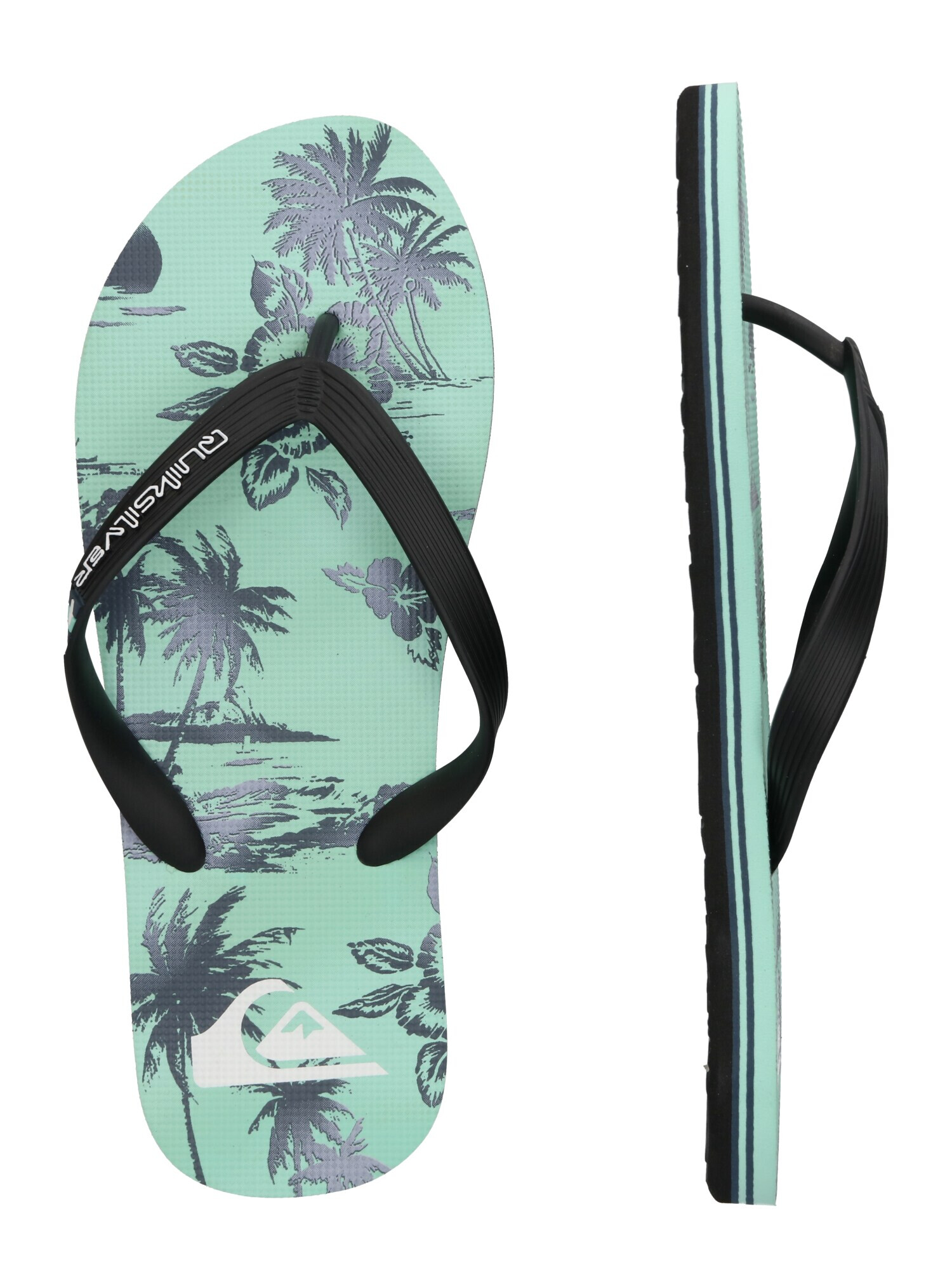 QUIKSILVER Flip-flops 'MOLOKAI' verde jad / negru / alb - Pled.ro