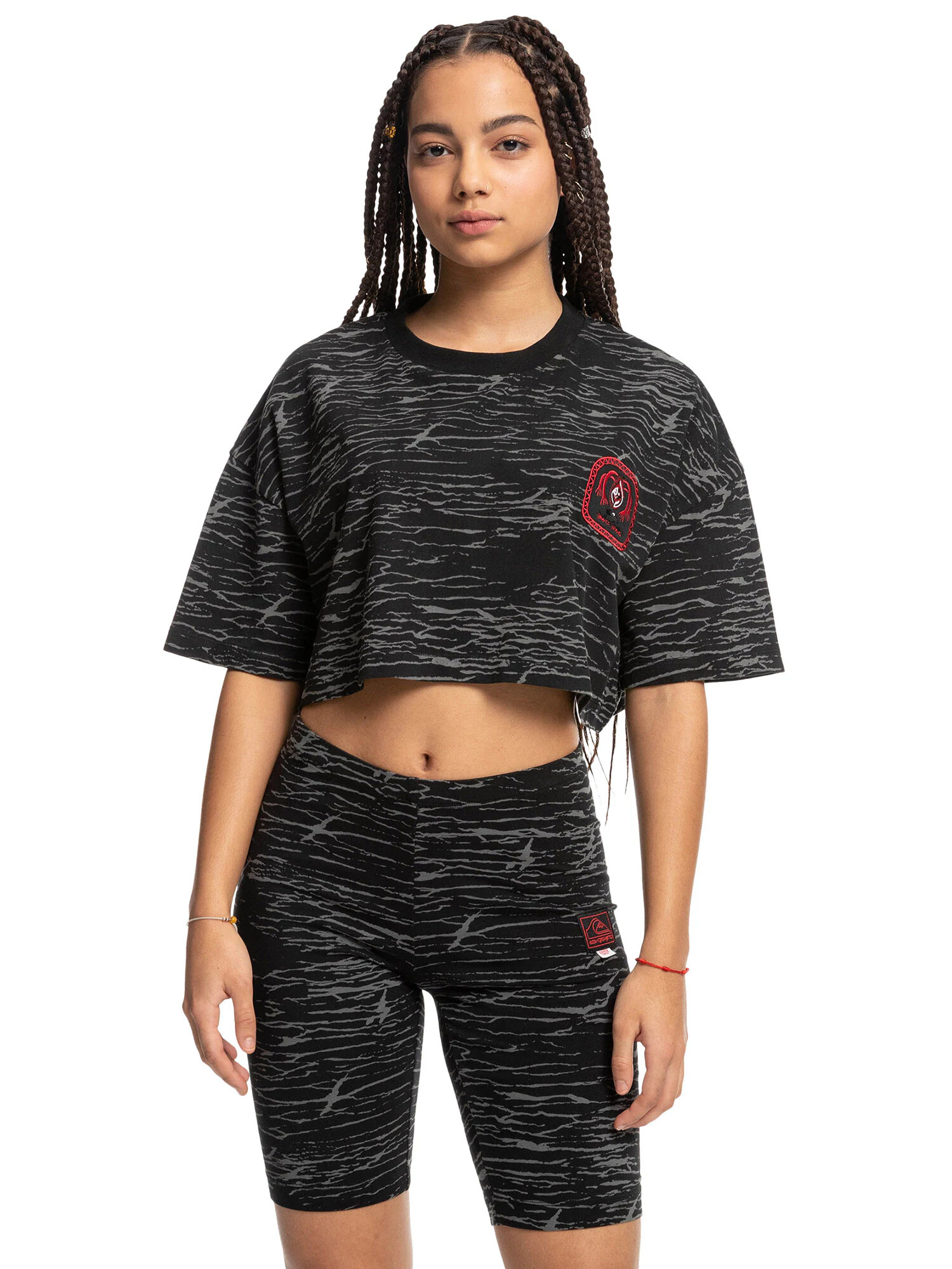 QUIKSILVER Leggings gri / roșu / negru - Pled.ro