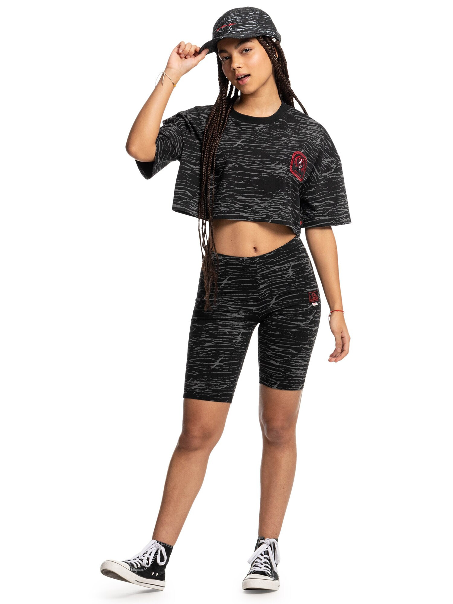 QUIKSILVER Leggings gri / roșu / negru - Pled.ro