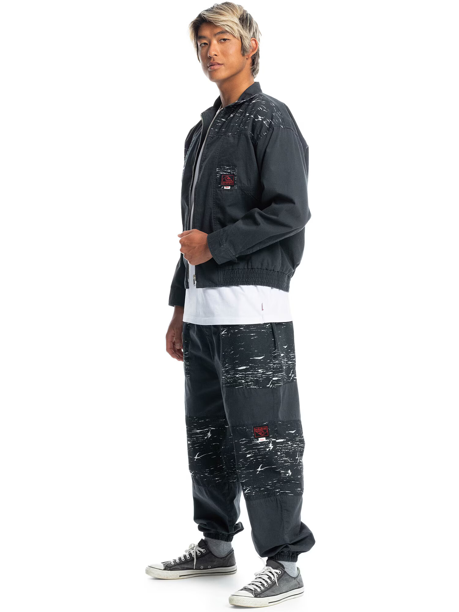 QUIKSILVER Pantaloni sport roșu / negru / alb - Pled.ro