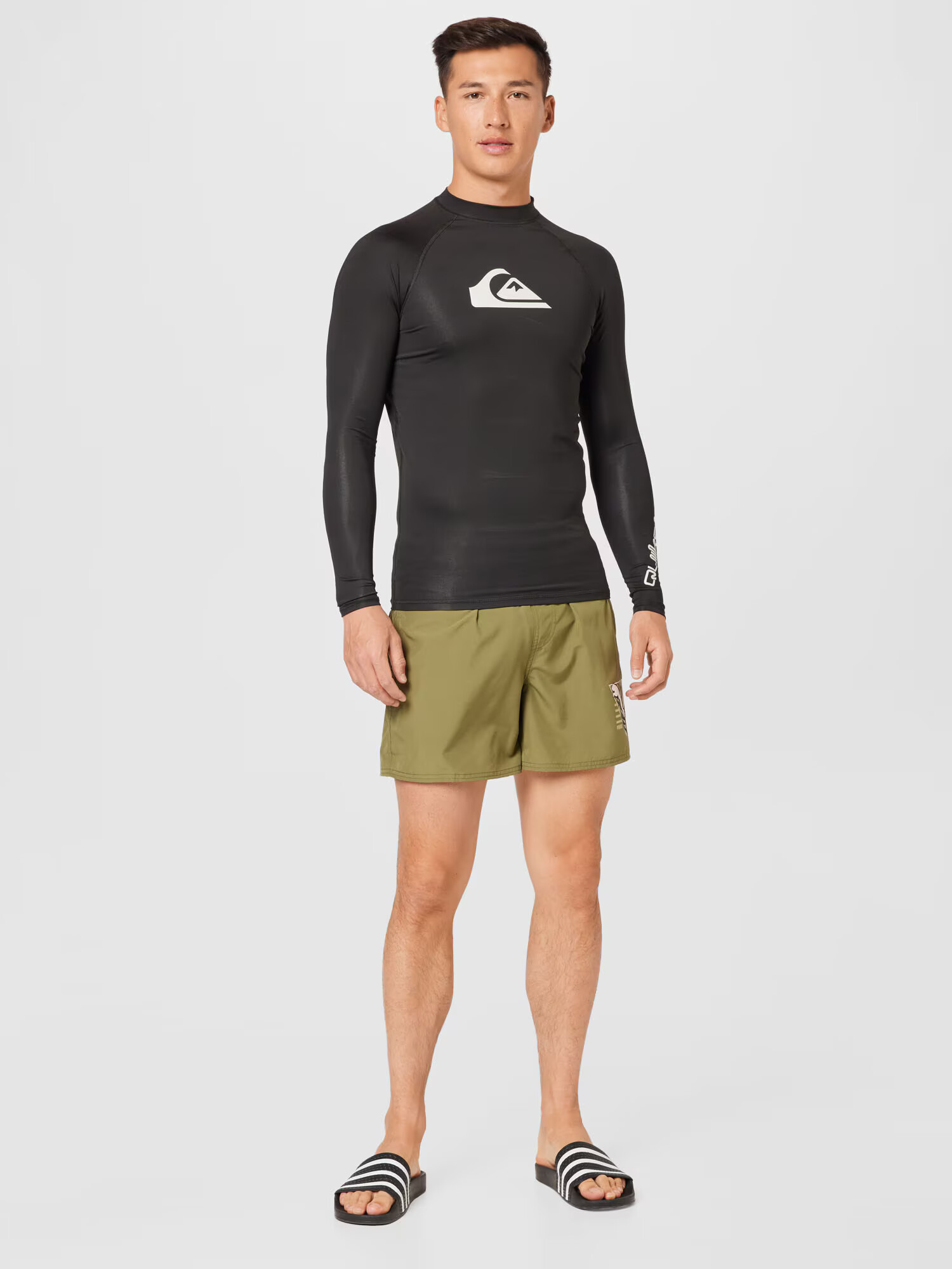 QUIKSILVER Tricou funcțional 'ALL TIME' negru / alb - Pled.ro