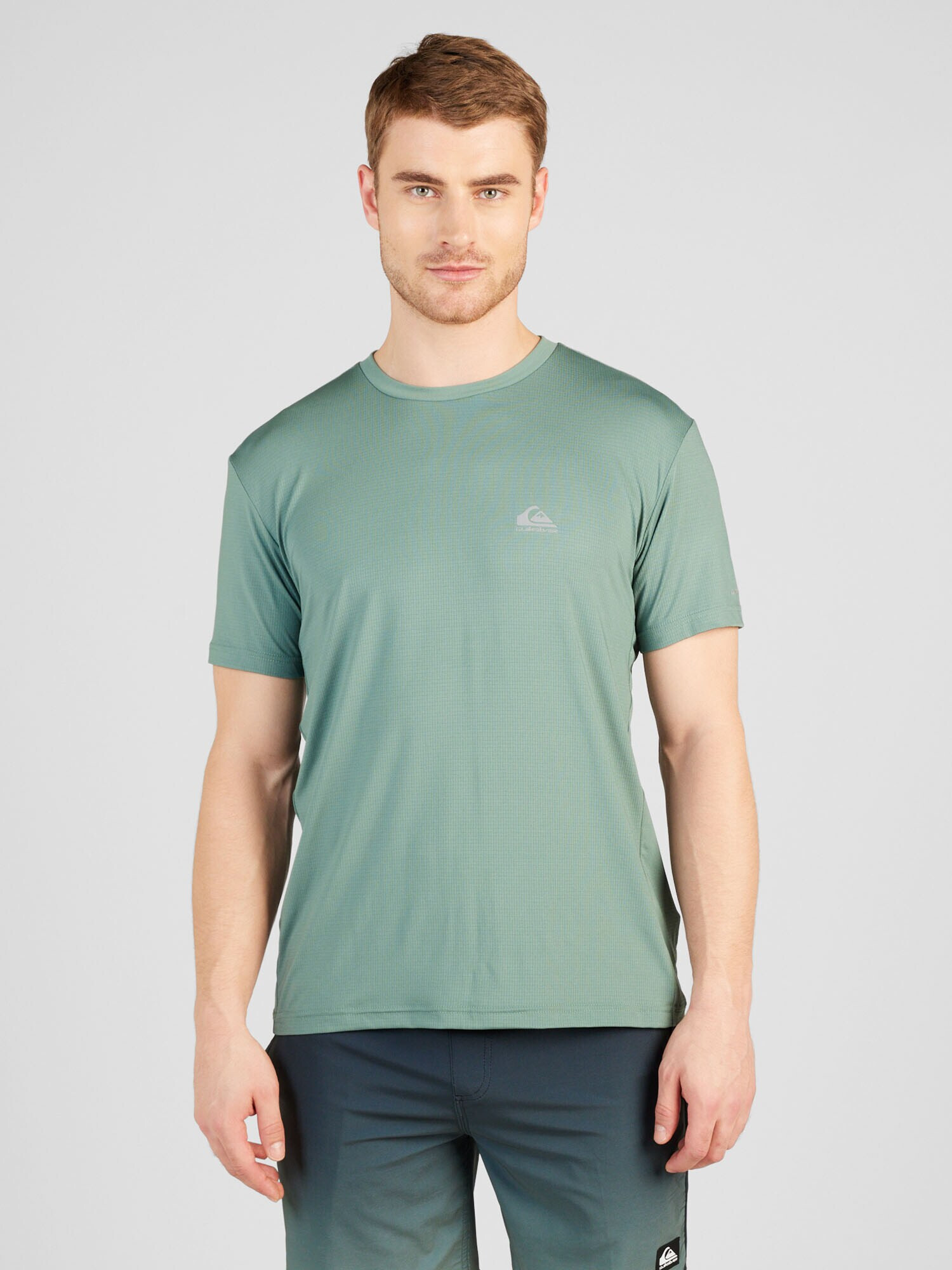 QUIKSILVER Tricou funcțional 'LAP TIME' gri / verde jad - Pled.ro