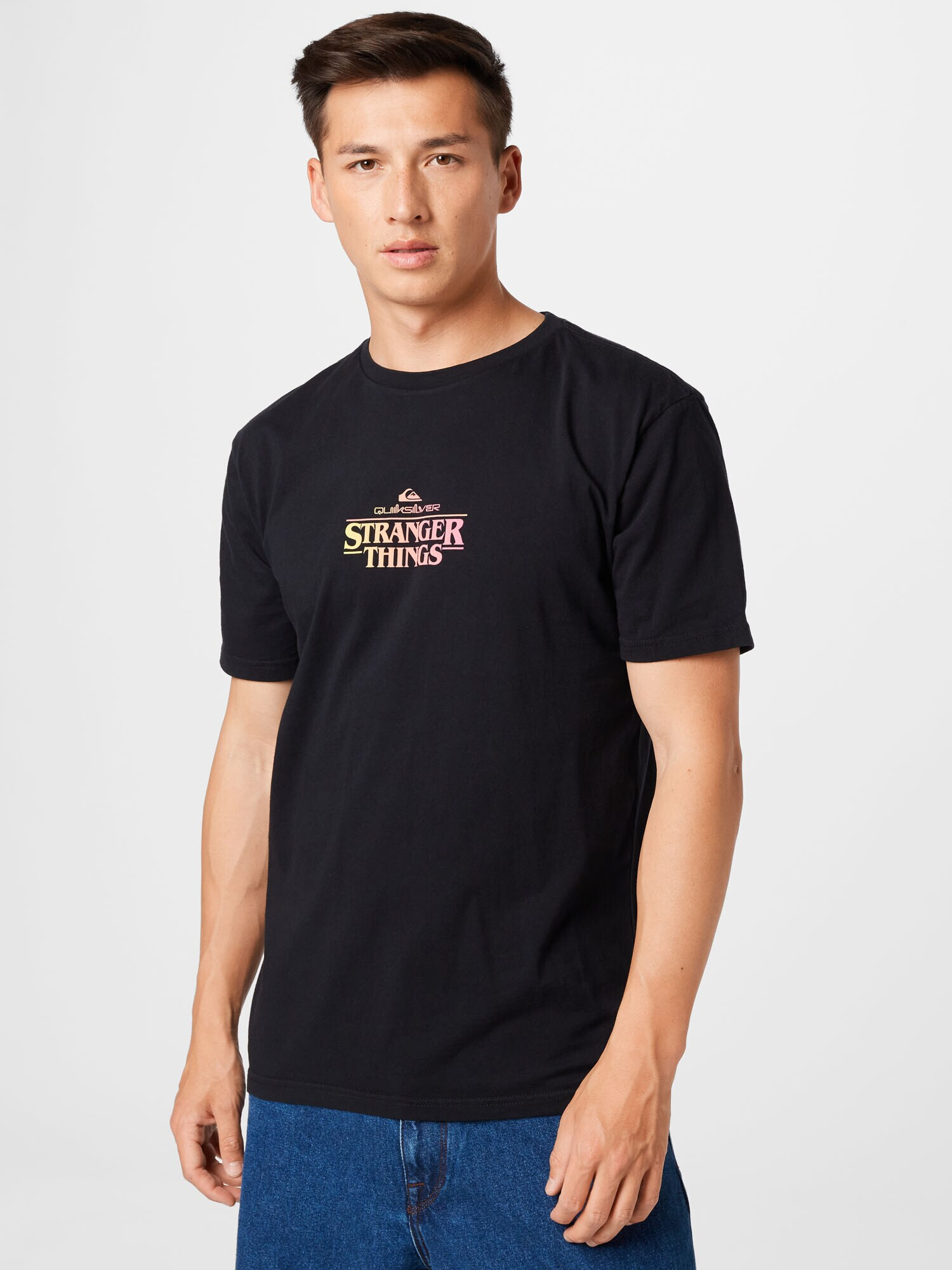 QUIKSILVER Tricou funcțional 'STRANGER THINGS' galben / roz / negru - Pled.ro