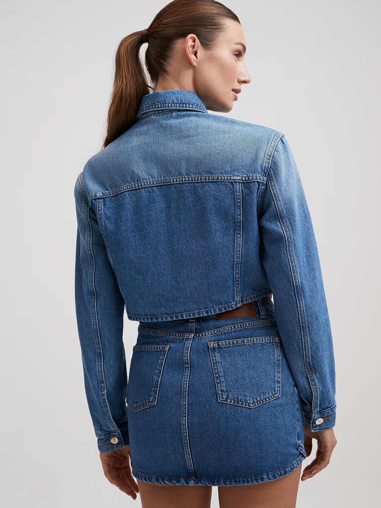 RÆRE by Lorena Rae Geacă de primăvară-toamnă 'Sophie' albastru denim - Pled.ro