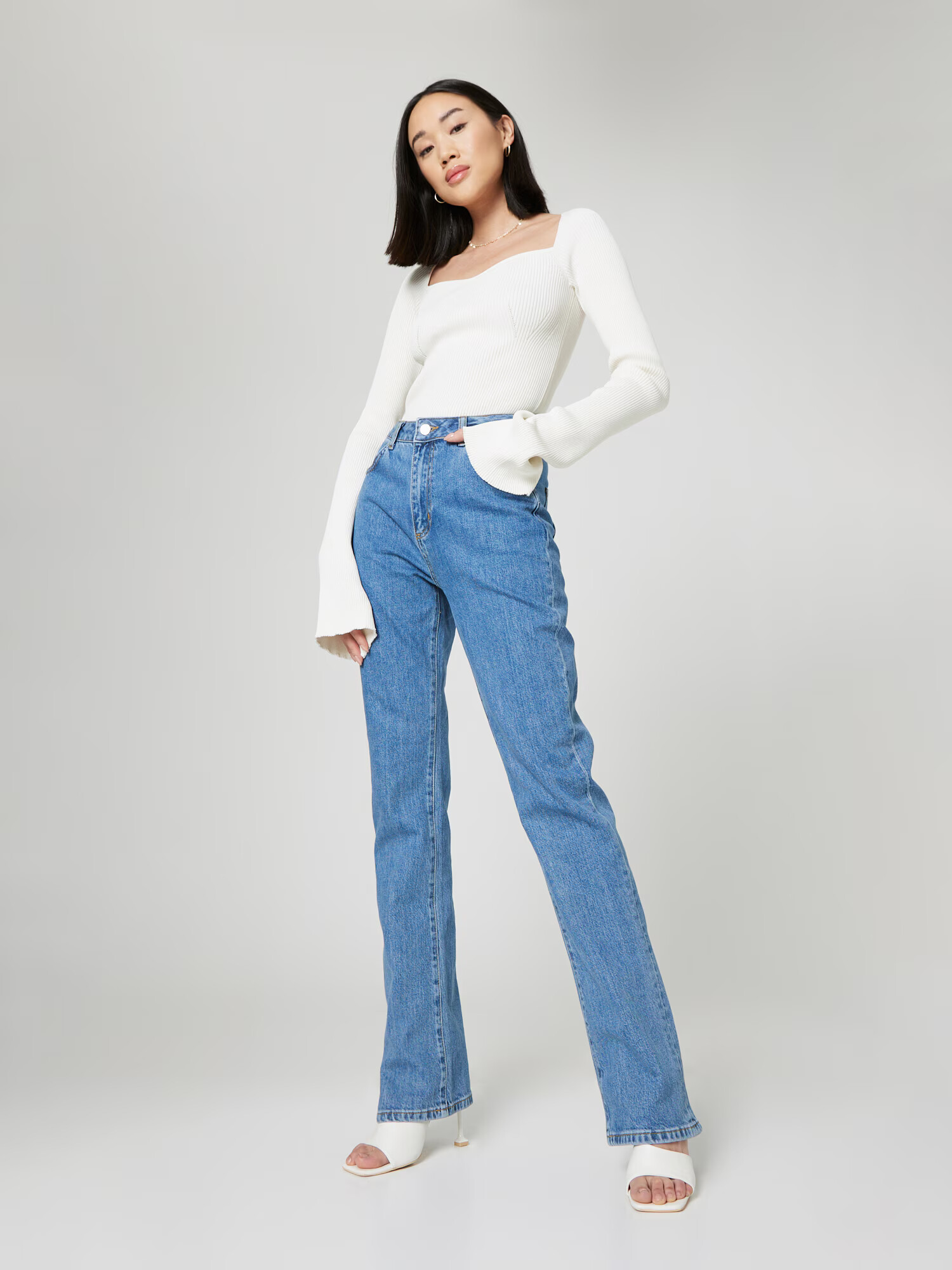 RÆRE by Lorena Rae Jeans 'Ela' albastru denim - Pled.ro