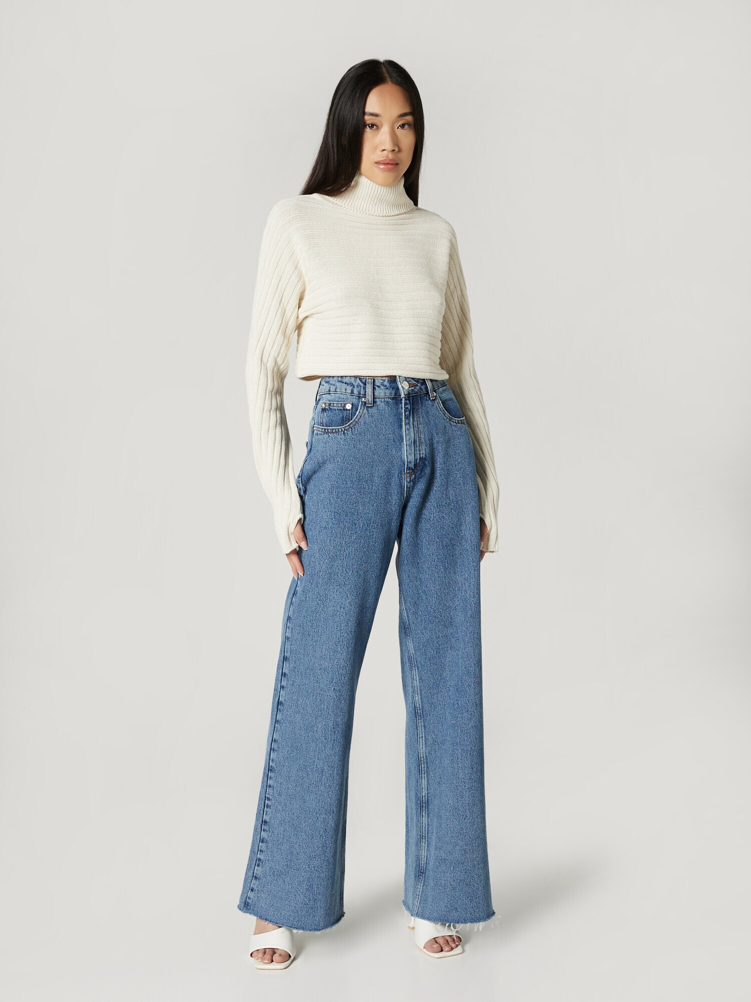 RÆRE by Lorena Rae Jeans 'Mara' albastru denim - Pled.ro