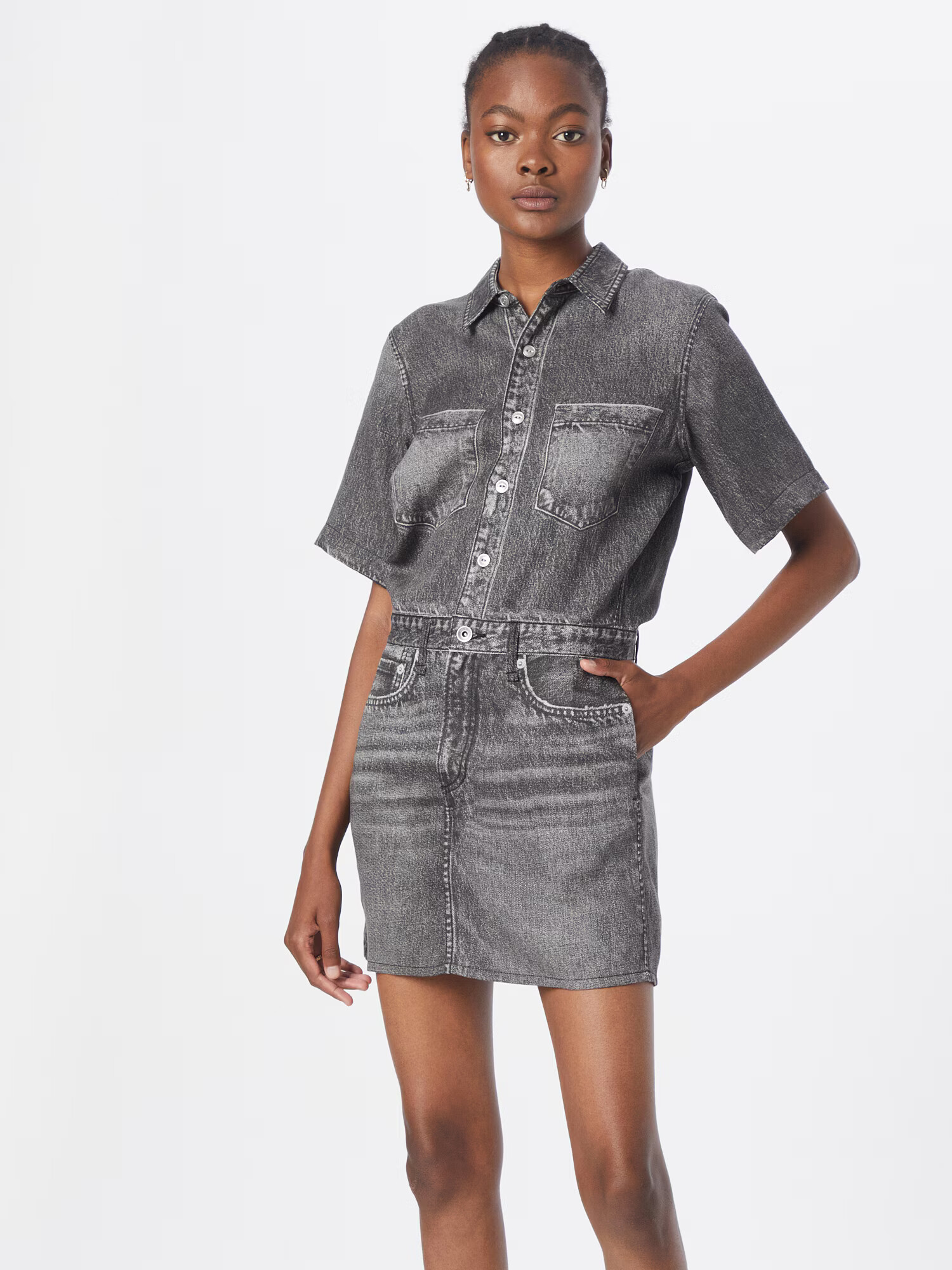 rag & bone Rochie tip bluză 'Miramar' negru denim - Pled.ro