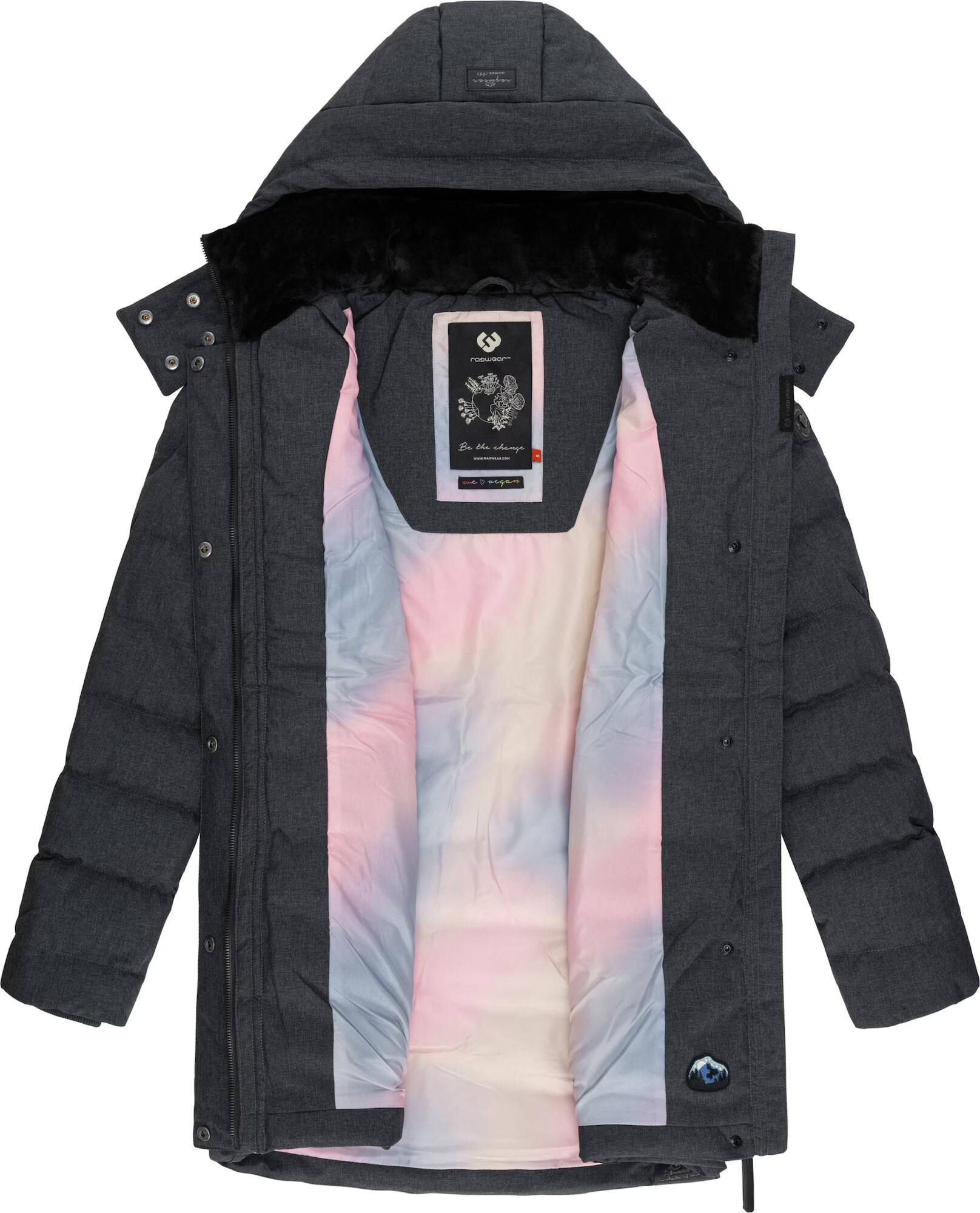 Ragwear Parka de iarnă 'Ashanta' gri închis / negru - Pled.ro