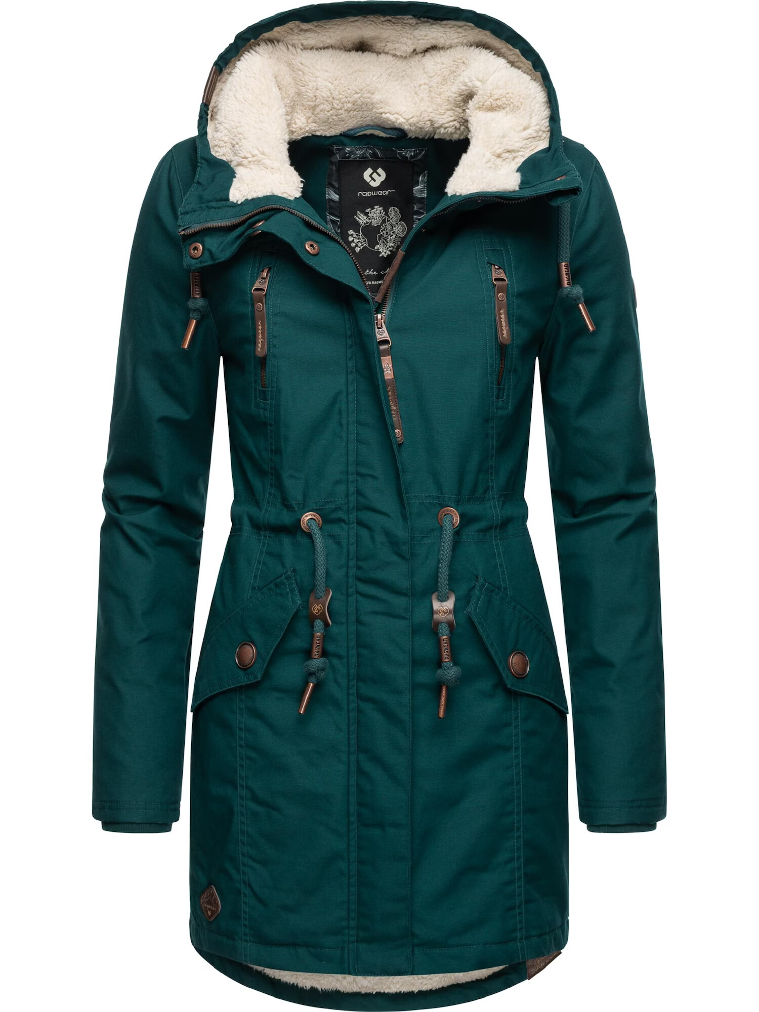 Ragwear Parka de iarnă 'Elsie' maro / verde petrol - Pled.ro