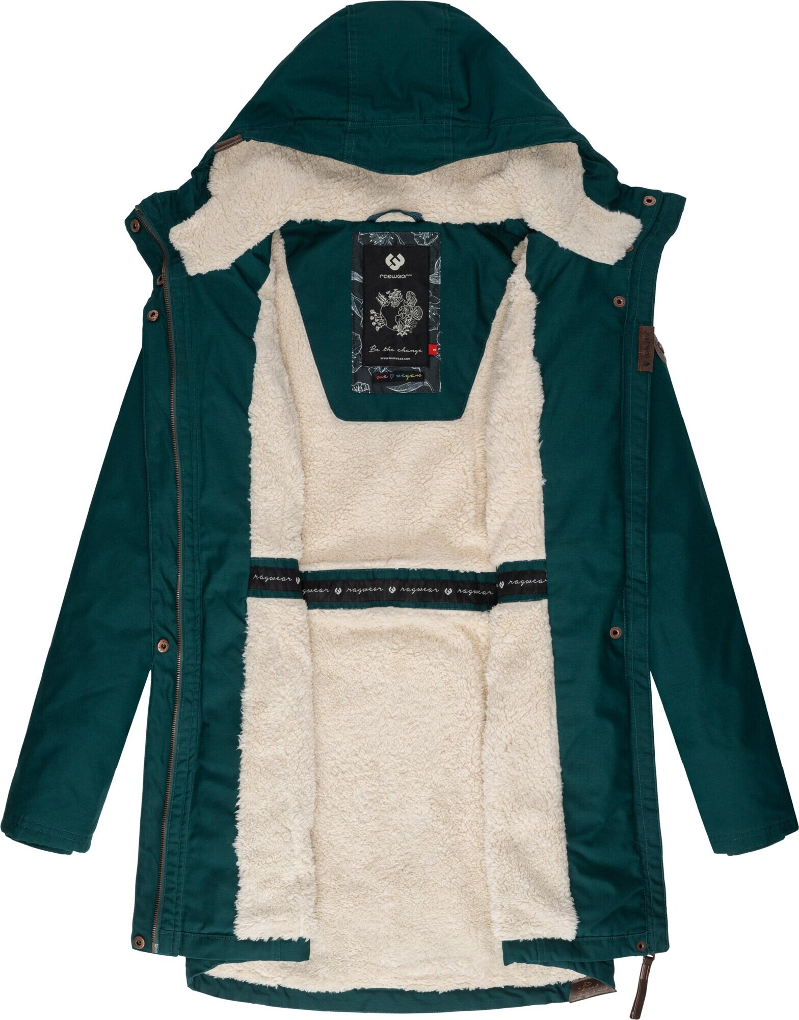 Ragwear Parka de iarnă 'Elsie' maro / verde petrol - Pled.ro