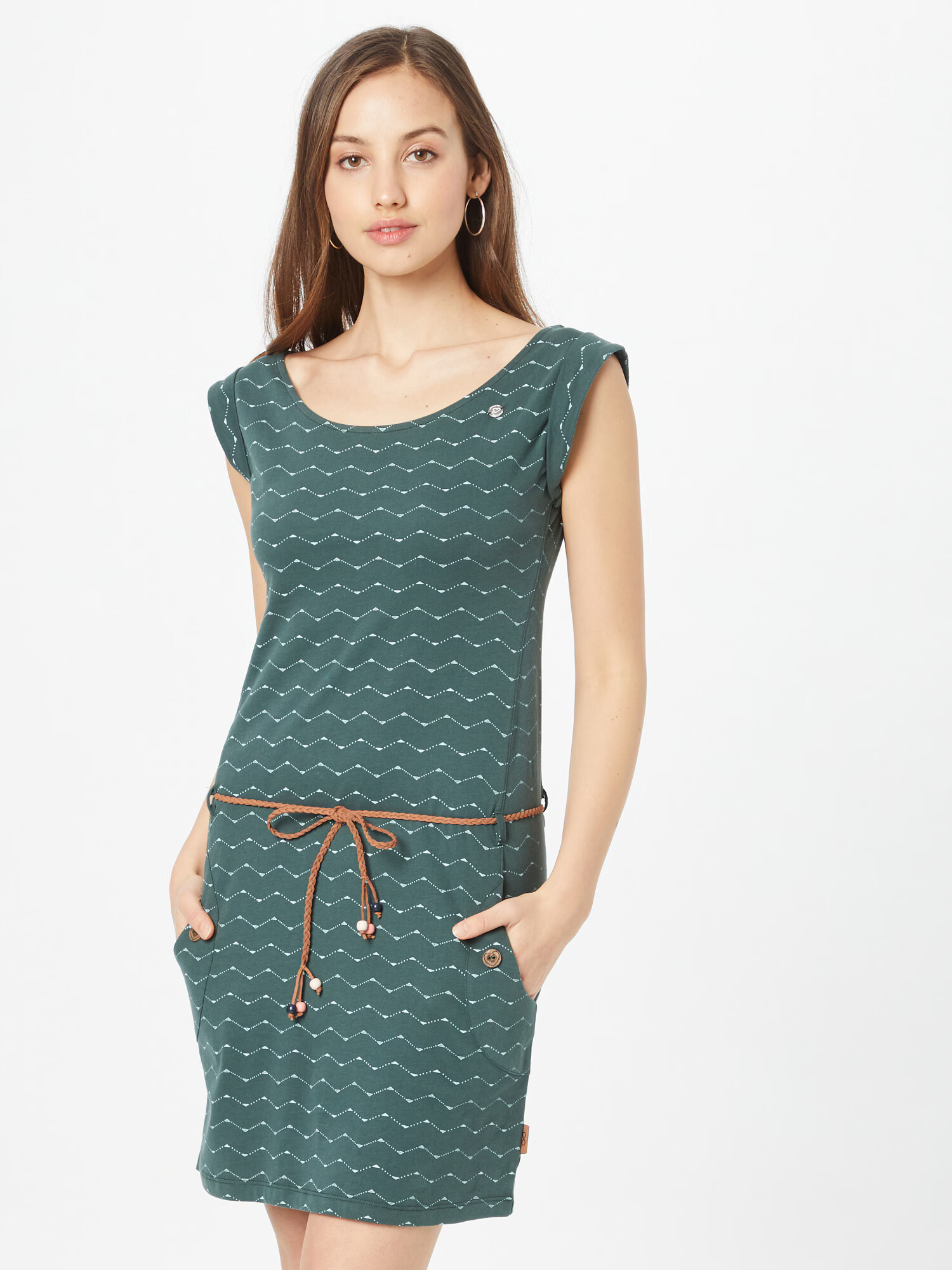 Ragwear Rochie de vară 'TAG' verde închis / alb - Pled.ro