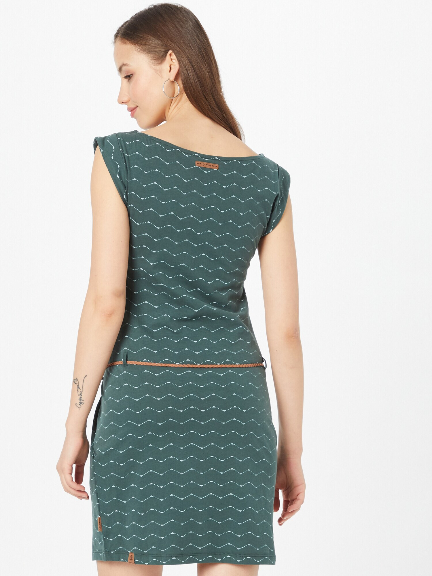 Ragwear Rochie de vară 'TAG' verde închis / alb - Pled.ro