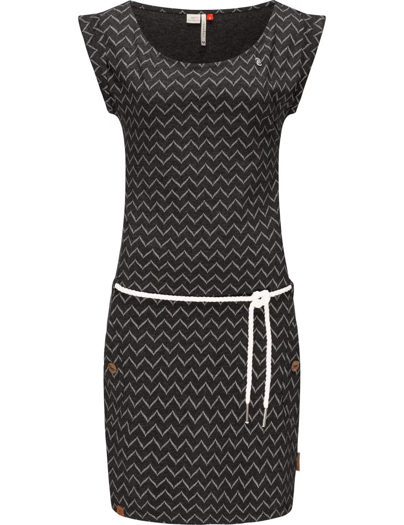 Ragwear Rochie de vară 'Tag Zig Zag' negru / alb - Pled.ro