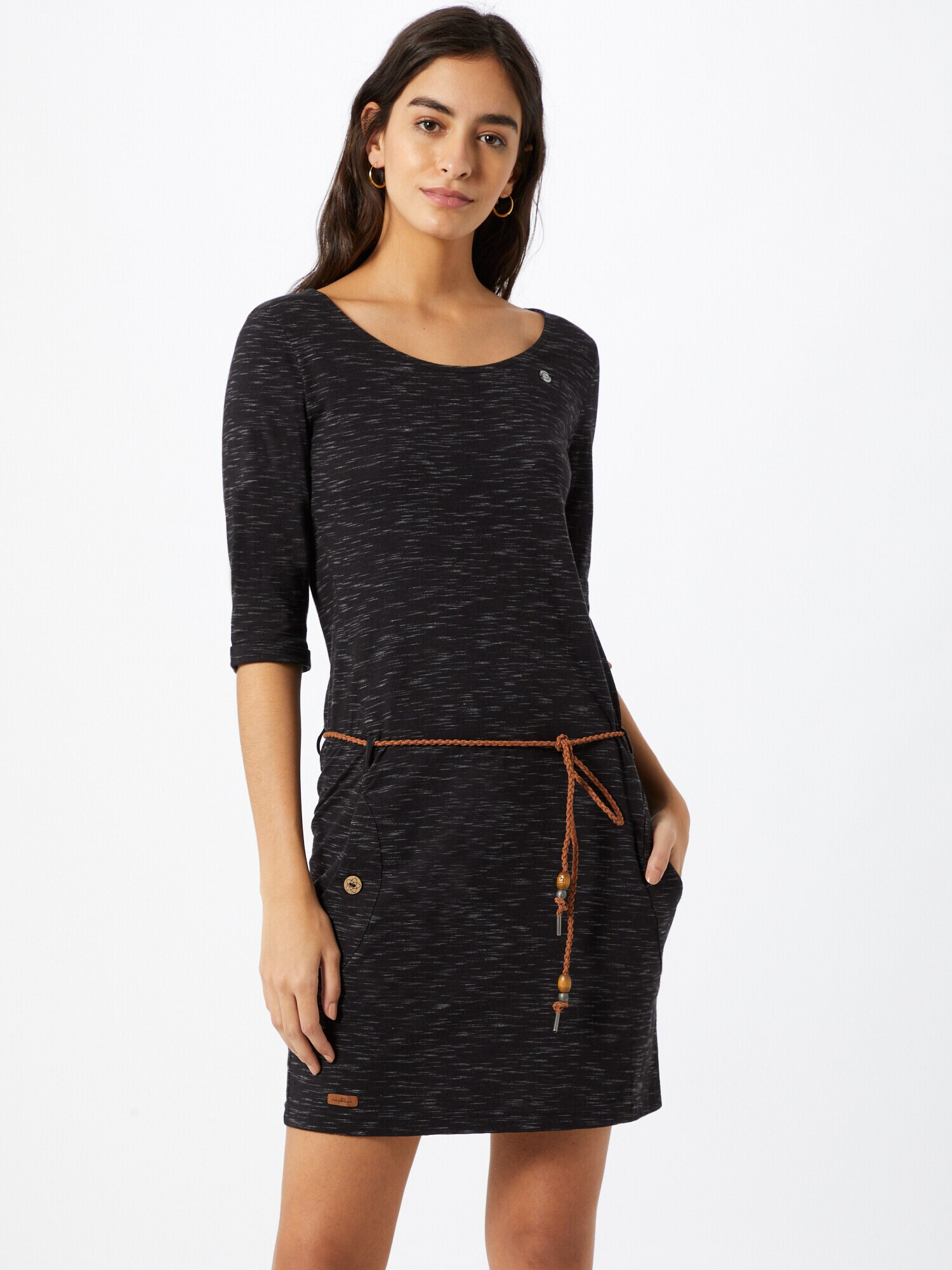 Ragwear Rochie 'Tanya' maro caramel / gri deschis / negru - Pled.ro