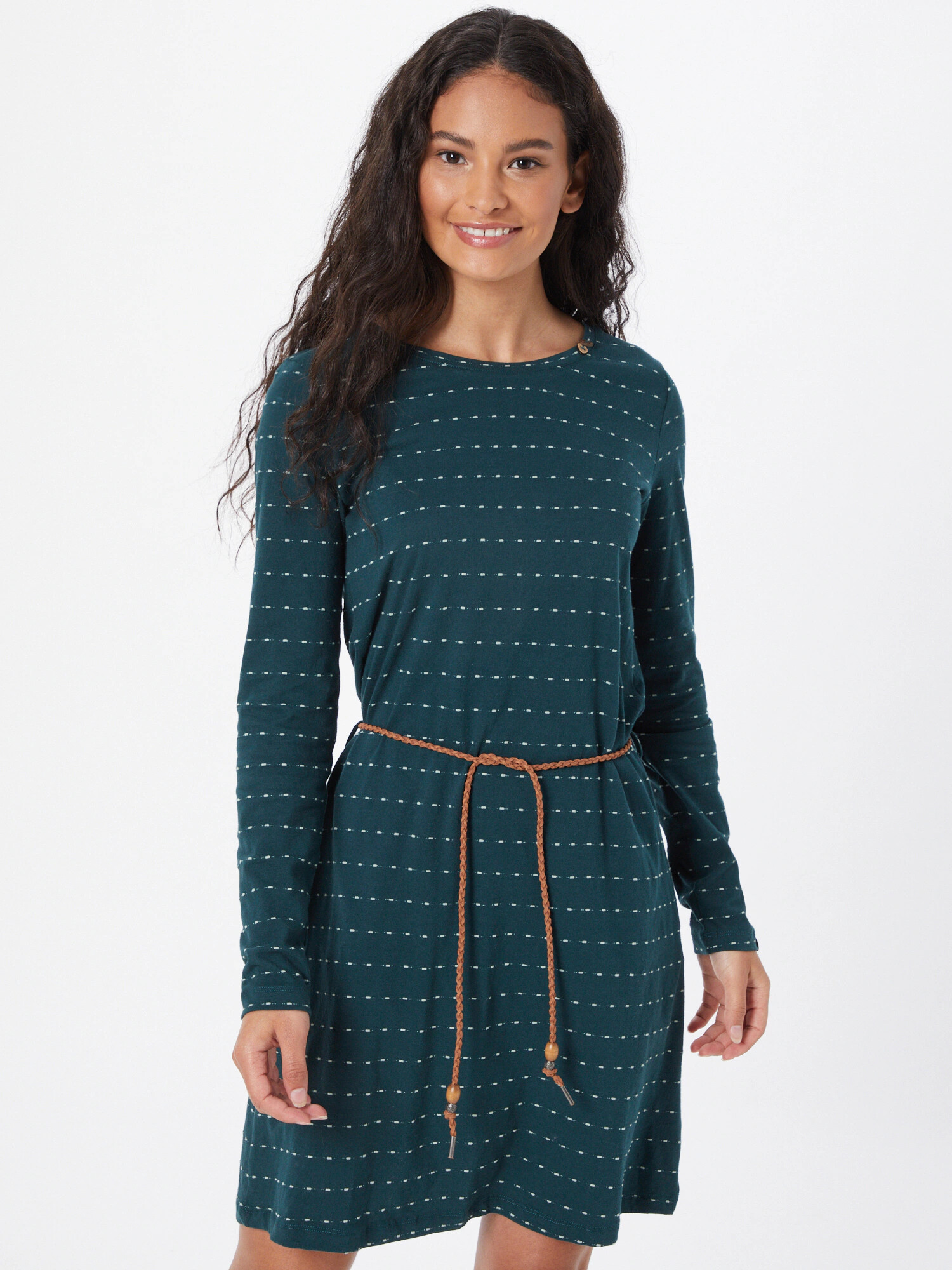 Ragwear Rochie 'VERBENA' maro caramel / verde închis / alb - Pled.ro