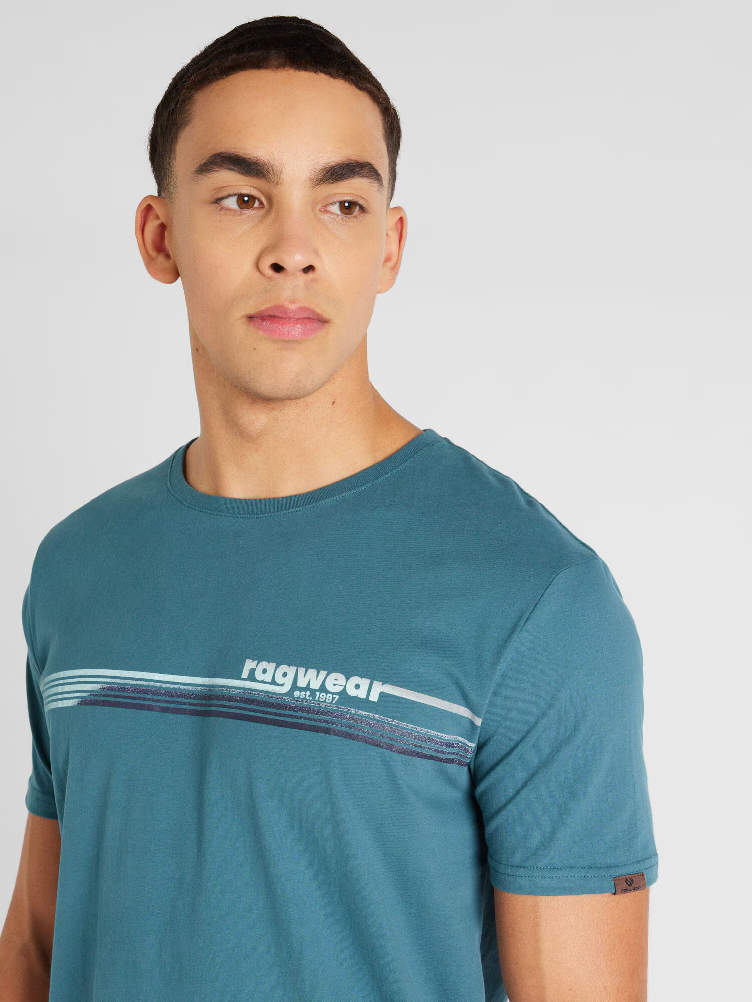 Ragwear Tricou 'HAKE' bleumarin / cyan / alb - Pled.ro