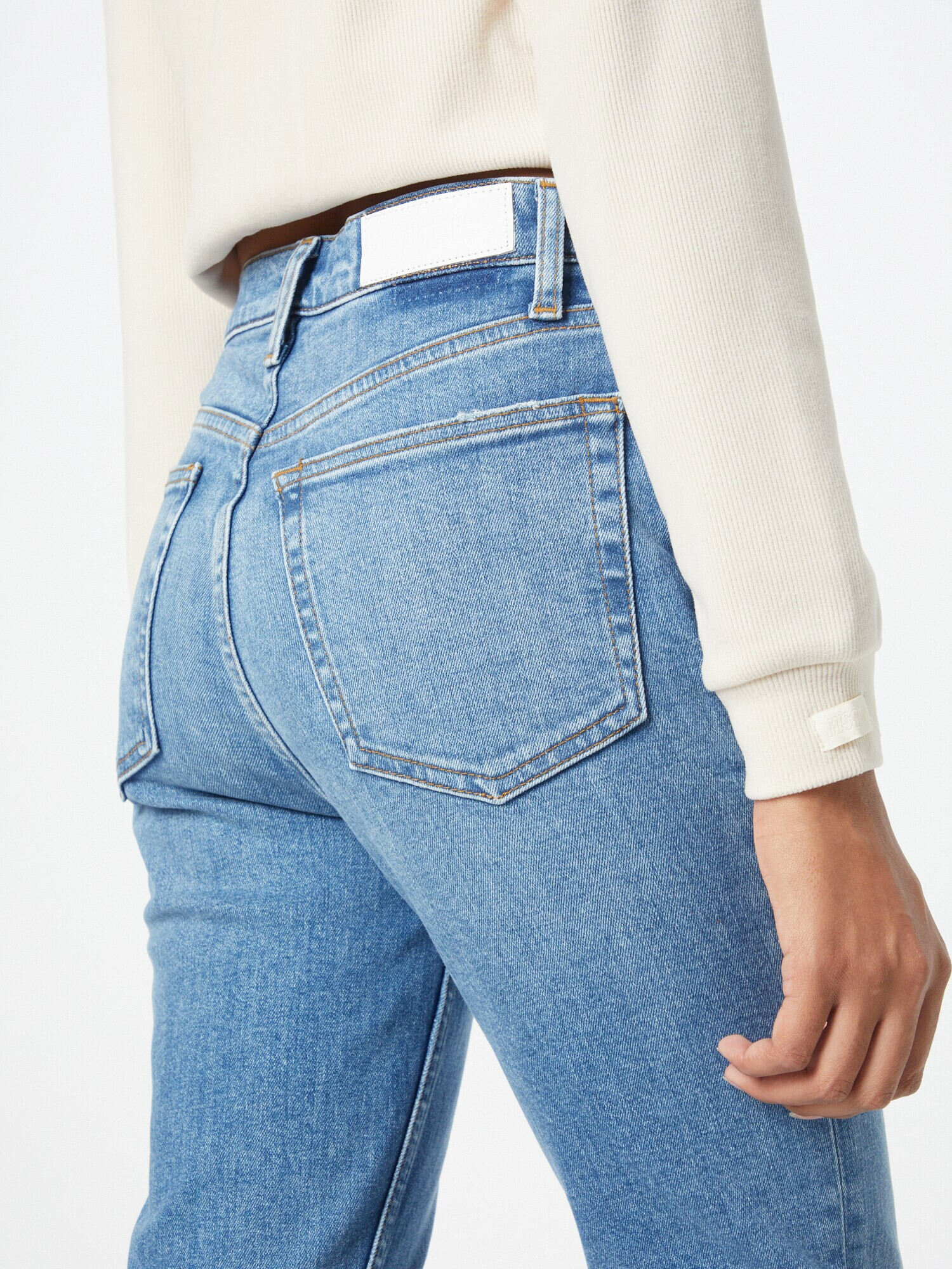 RE/DONE Jeans '90S HIGH RISE ANKLE CROP' albastru deschis - Pled.ro