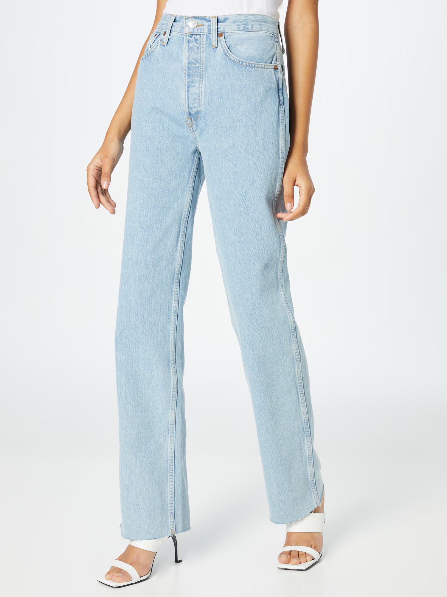 RE/DONE Jeans '90S HIGH RISE LOOSE' albastru deschis - Pled.ro