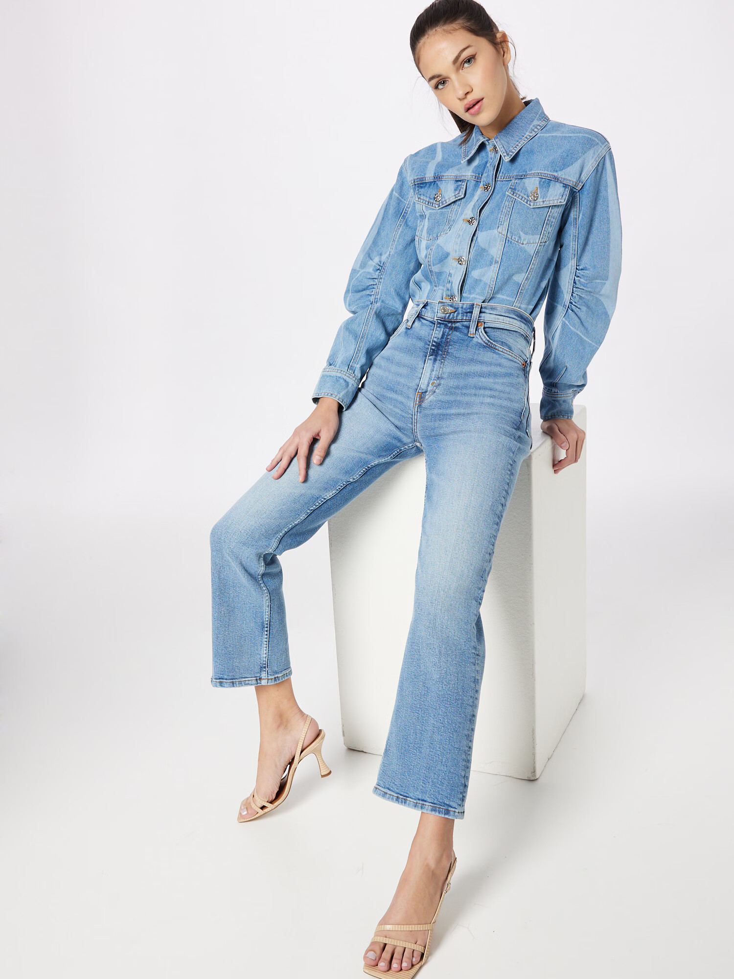 RE/DONE Jeans albastru denim - Pled.ro