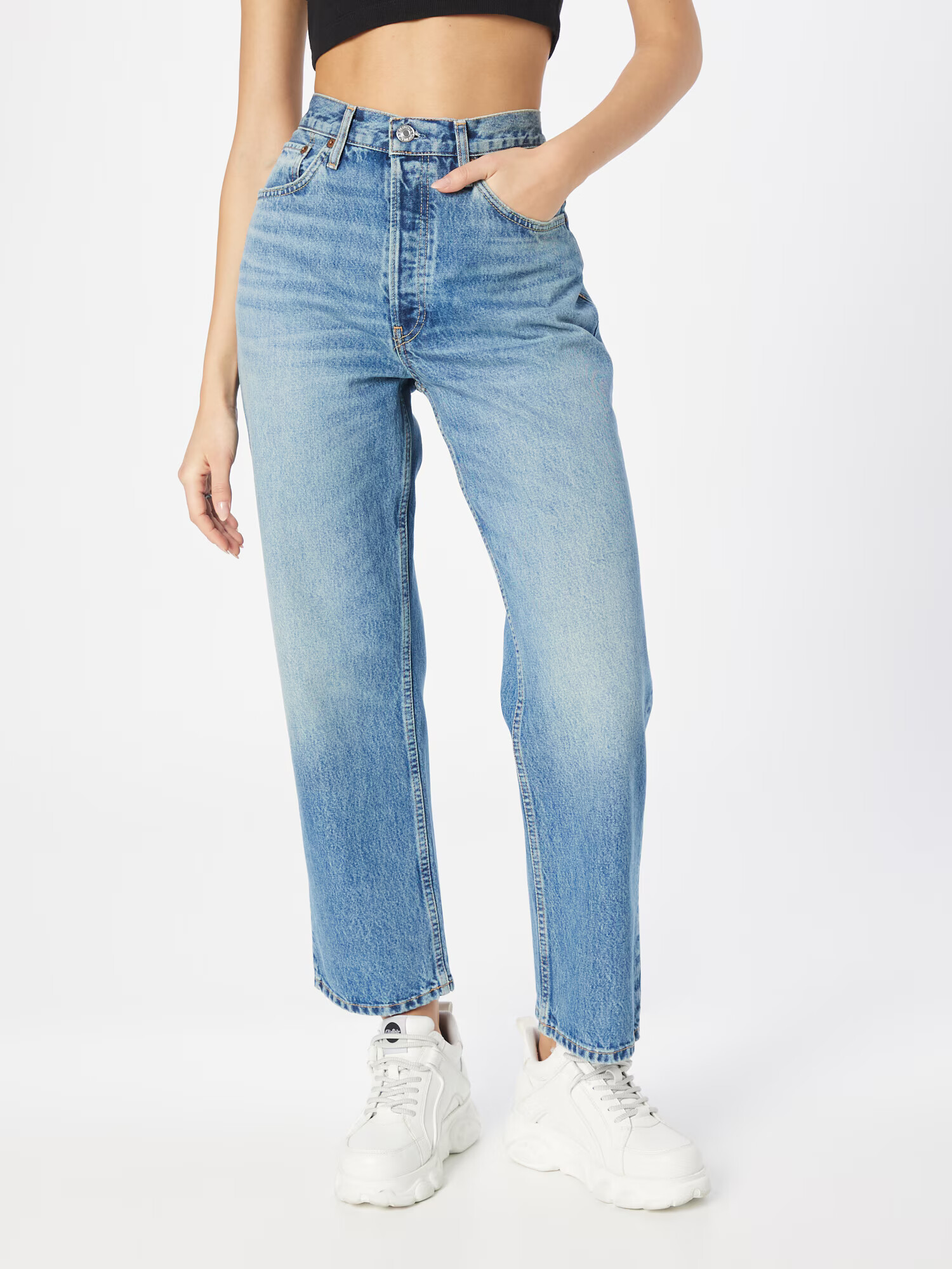 RE/DONE Jeans albastru denim - Pled.ro