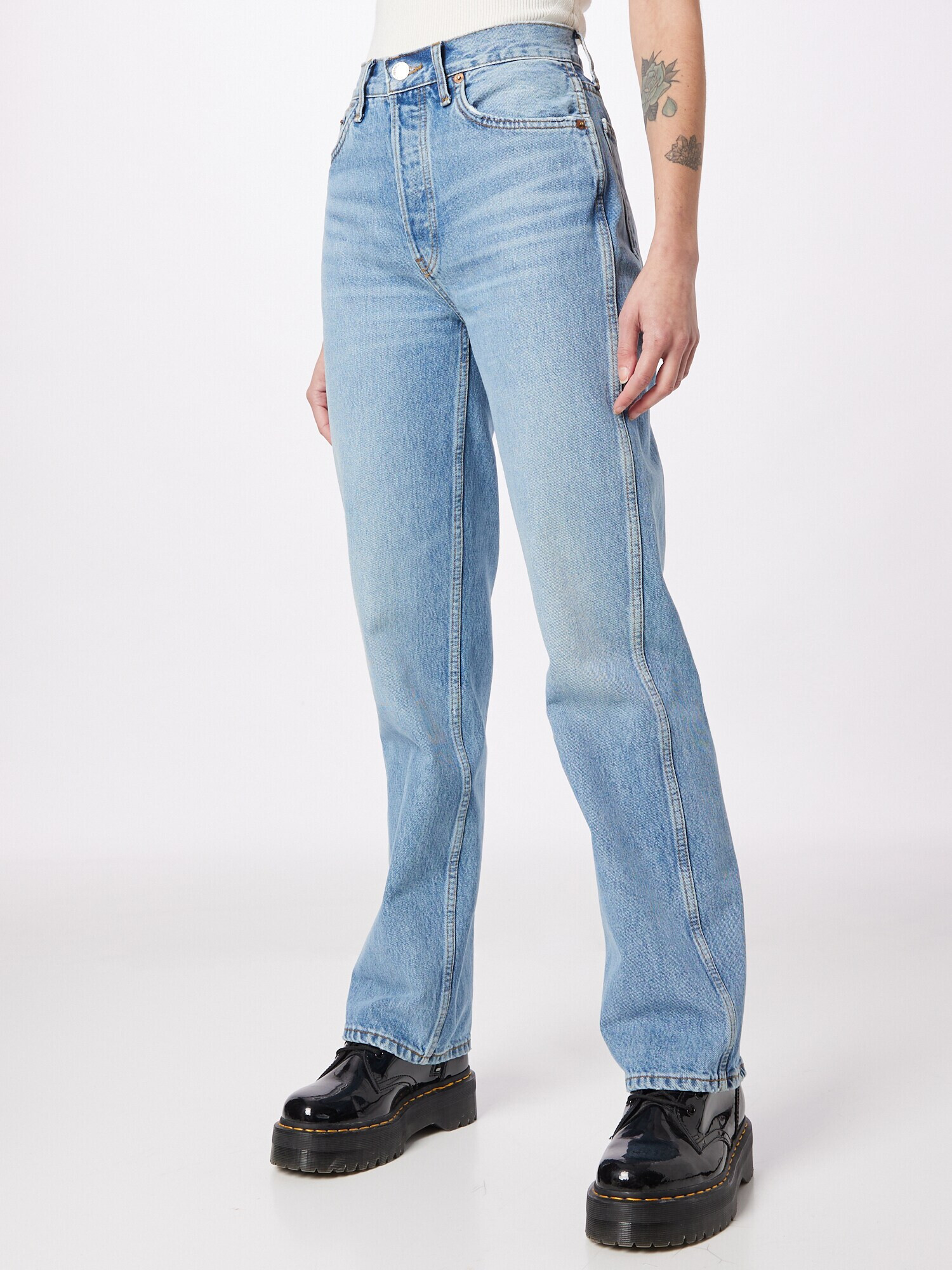 RE/DONE Jeans albastru deschis - Pled.ro