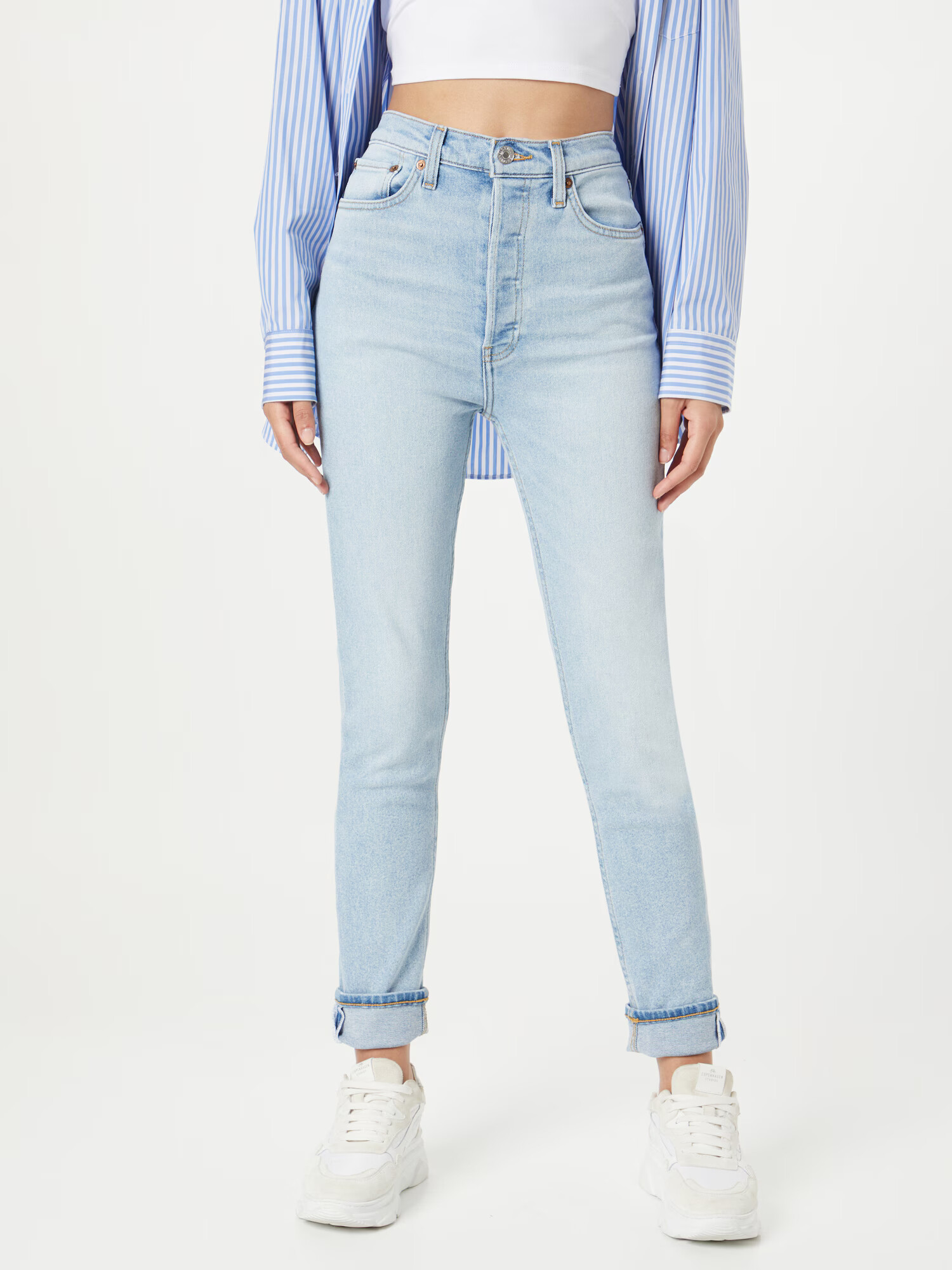 RE/DONE Jeans albastru deschis - Pled.ro