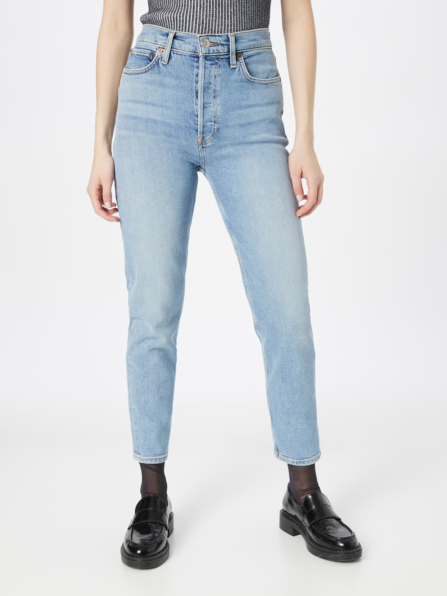 RE/DONE Jeans albastru deschis - Pled.ro