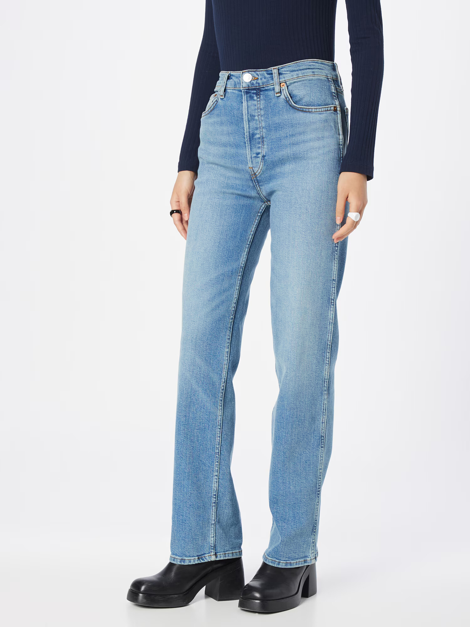 RE/DONE Jeans albastru deschis - Pled.ro