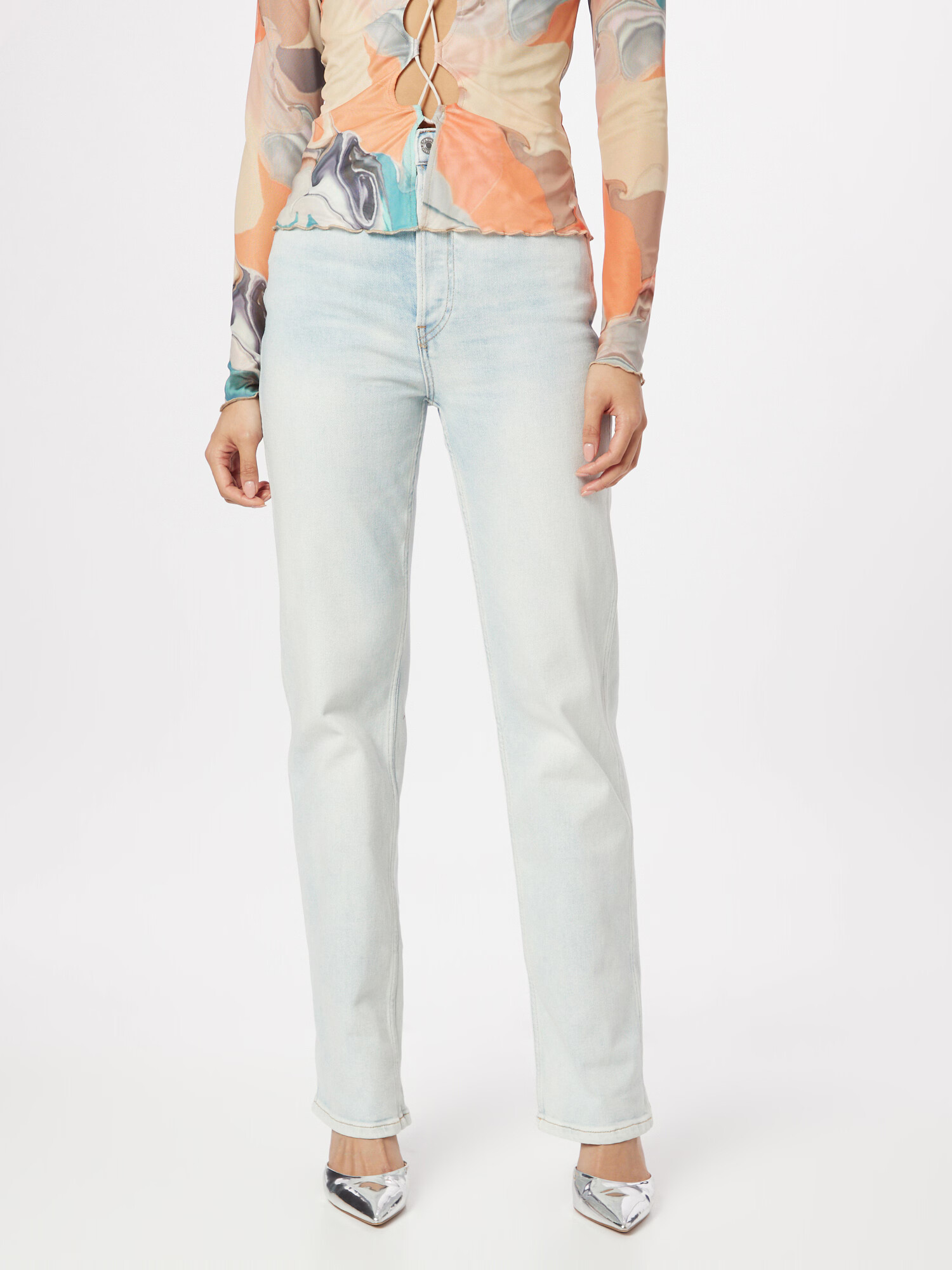 RE/DONE Jeans albastru pastel - Pled.ro